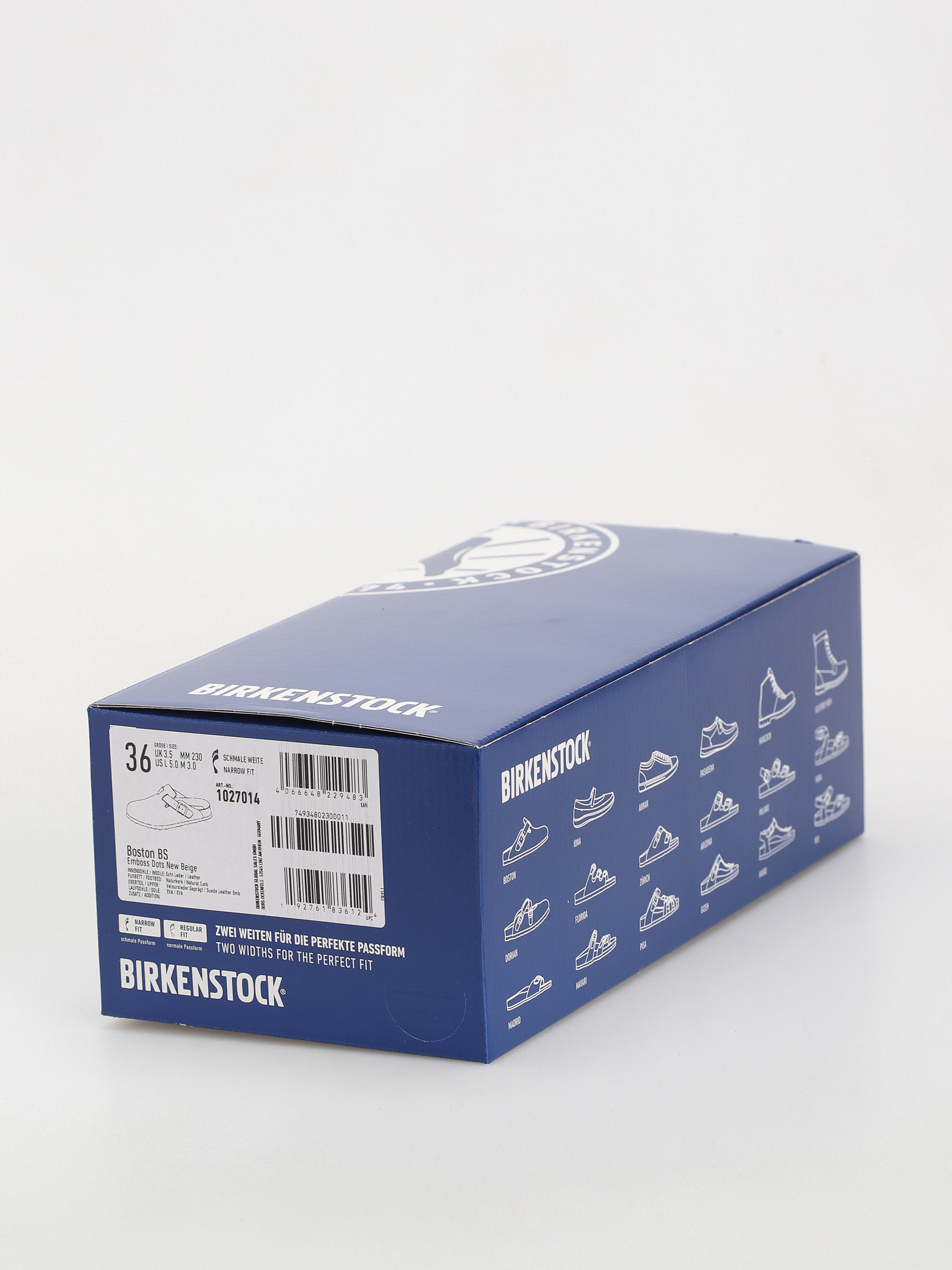 Plážovky Birkenstock Boston Suede Embossed Narrow Wmn (emboss dots new beige)