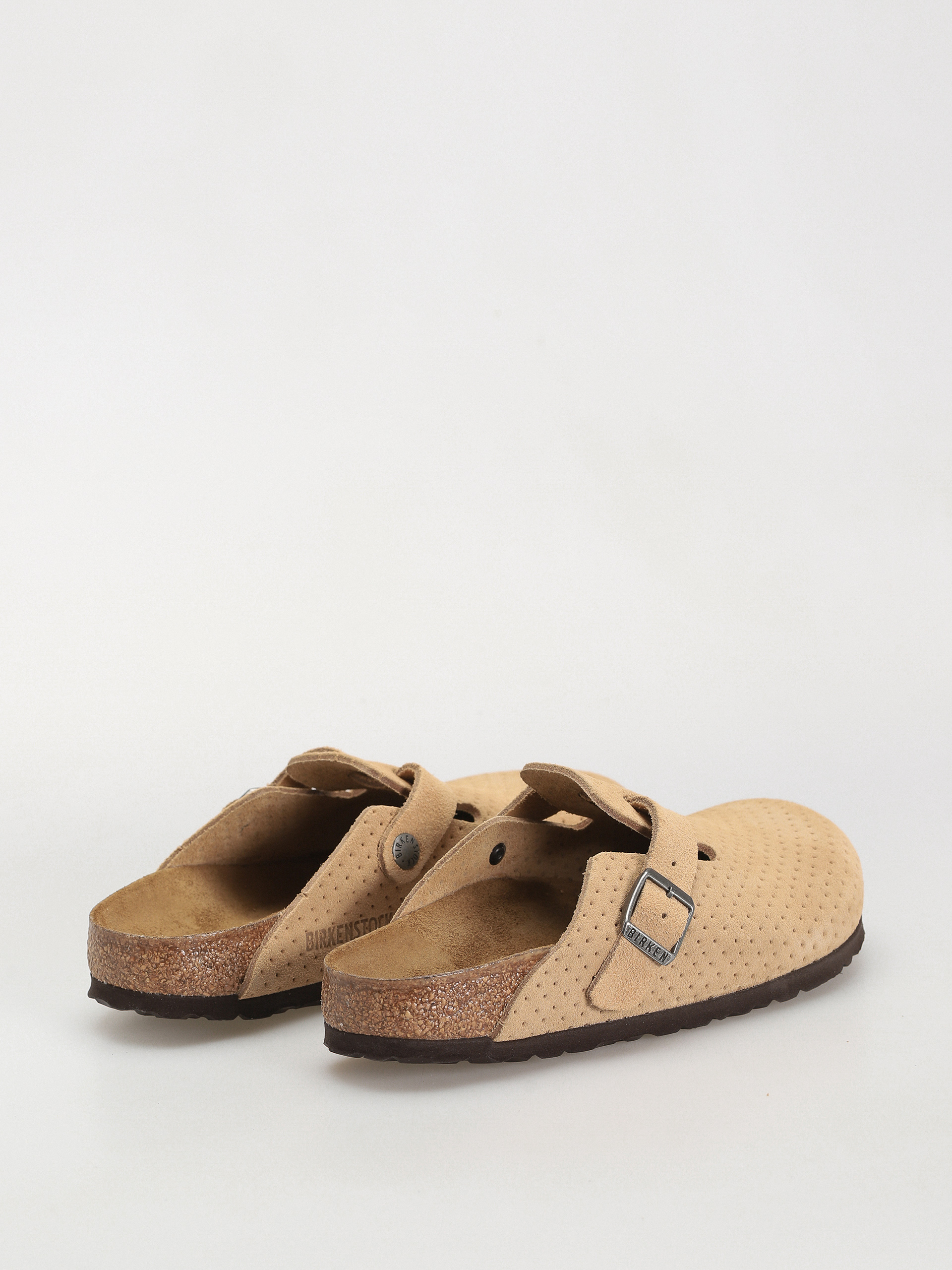 Plážovky Birkenstock Boston Suede Embossed Narrow Wmn (emboss dots new beige)