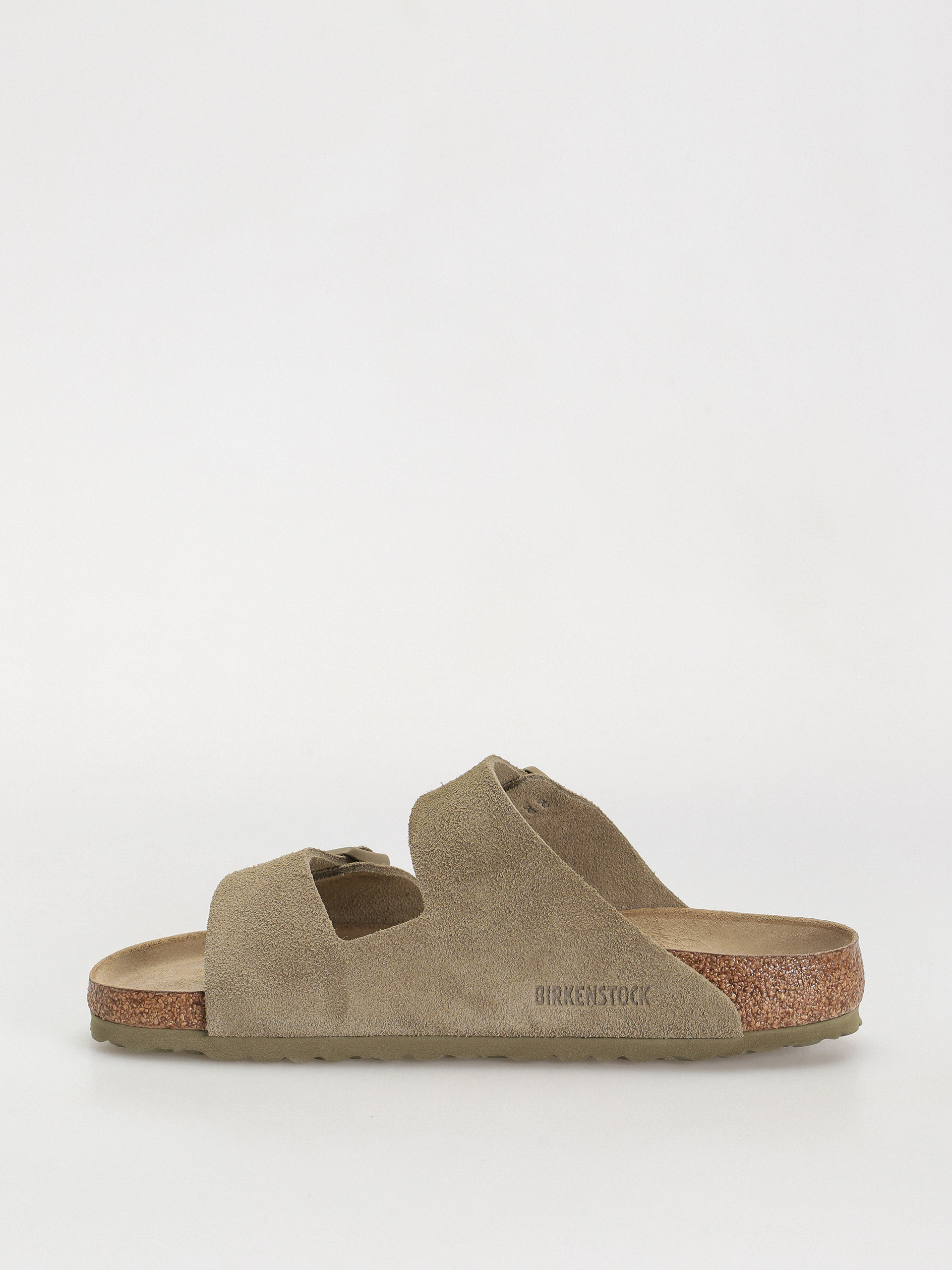 Plážovky Birkenstock Arizona Suede Leather Regular (faded khaki)