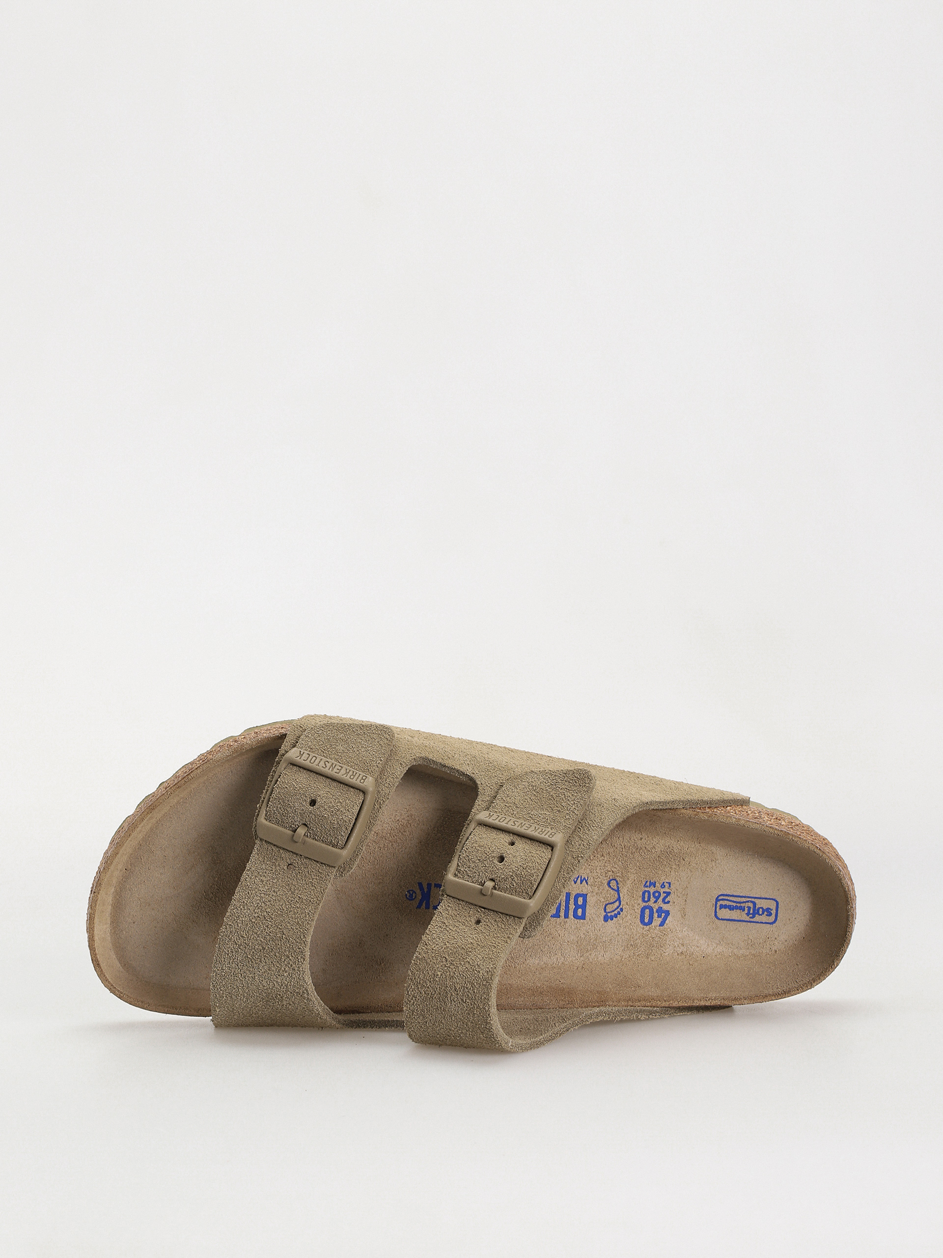 Plážovky Birkenstock Arizona Suede Leather Regular (faded khaki)