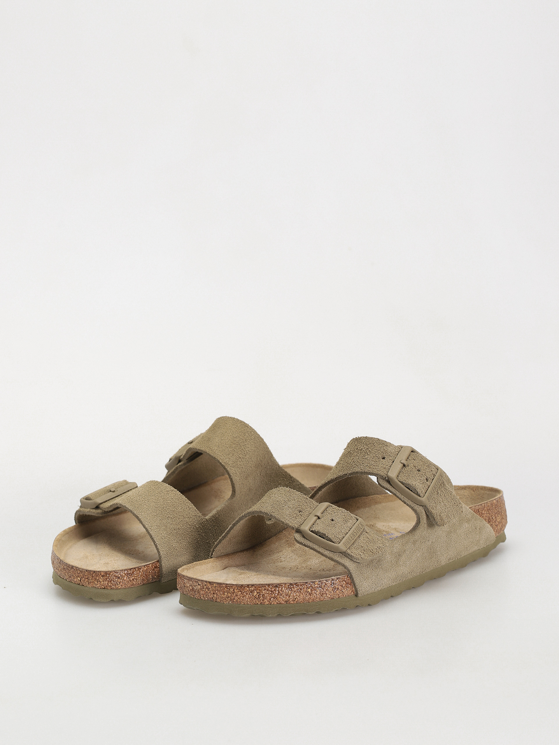 Plážovky Birkenstock Arizona Suede Leather Regular (faded khaki)