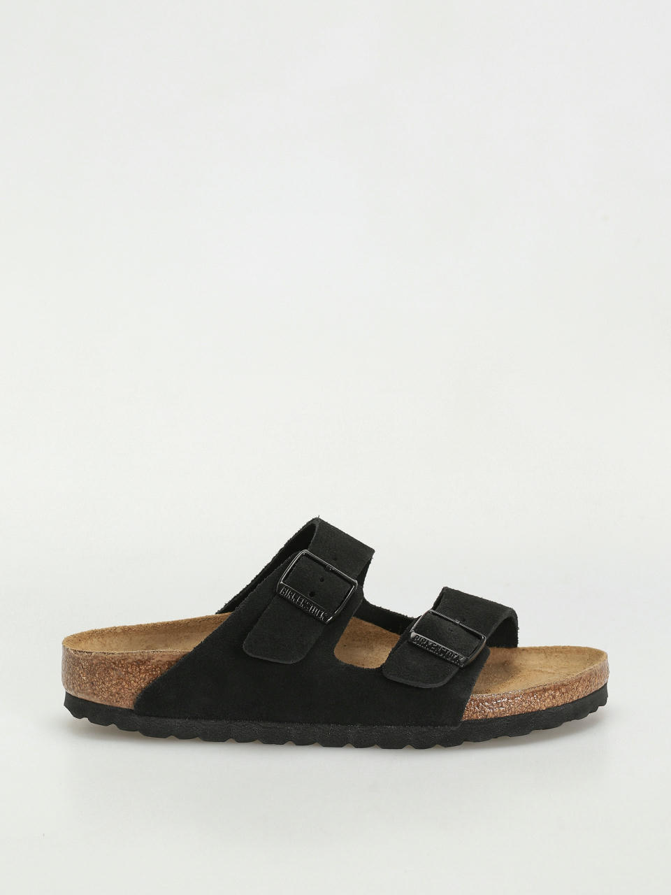 Plážovky Birkenstock Arizona Suede Leather Narrow Wmn (black)