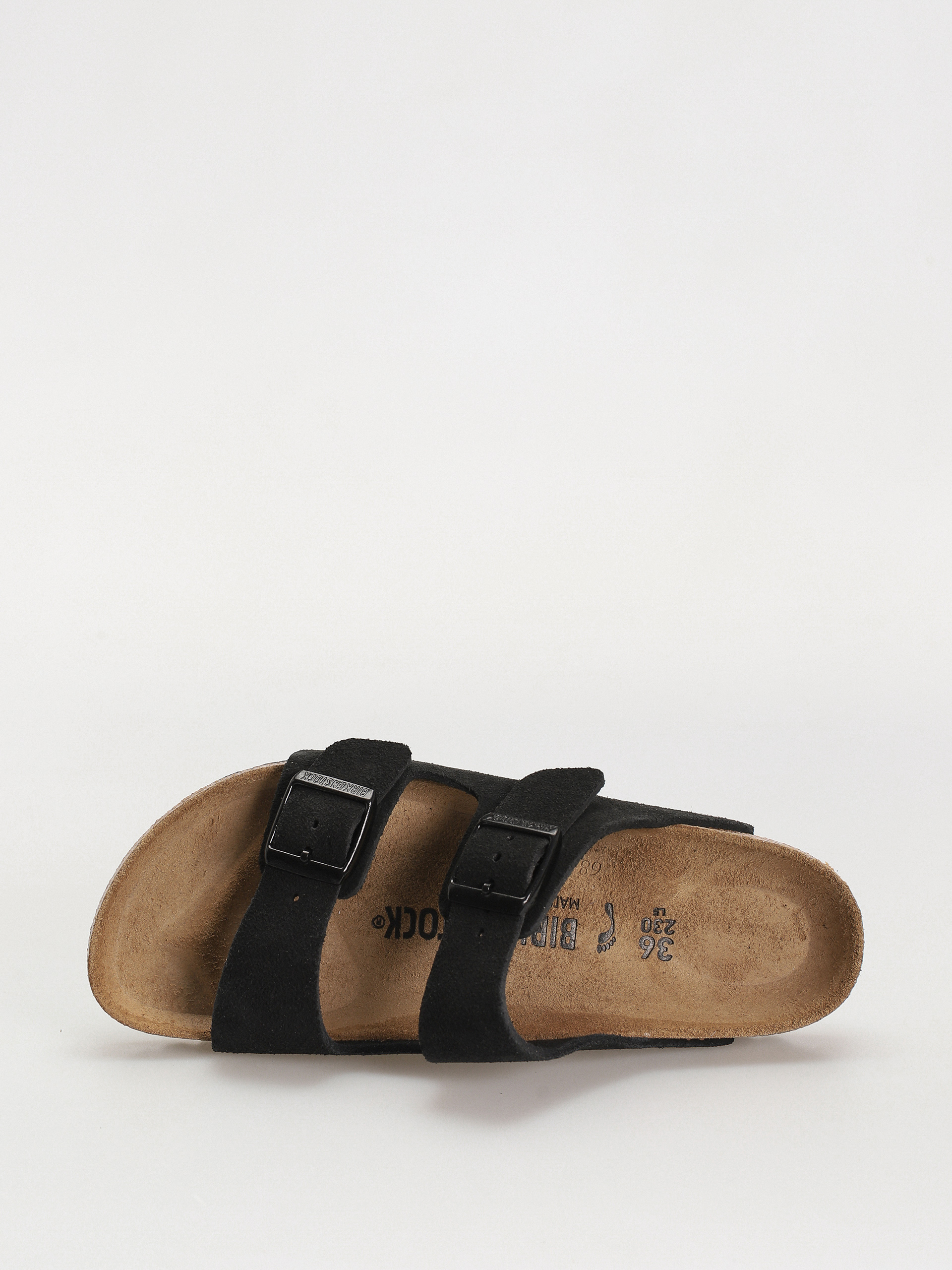 Plážovky Birkenstock Arizona Suede Leather Narrow Wmn (black)