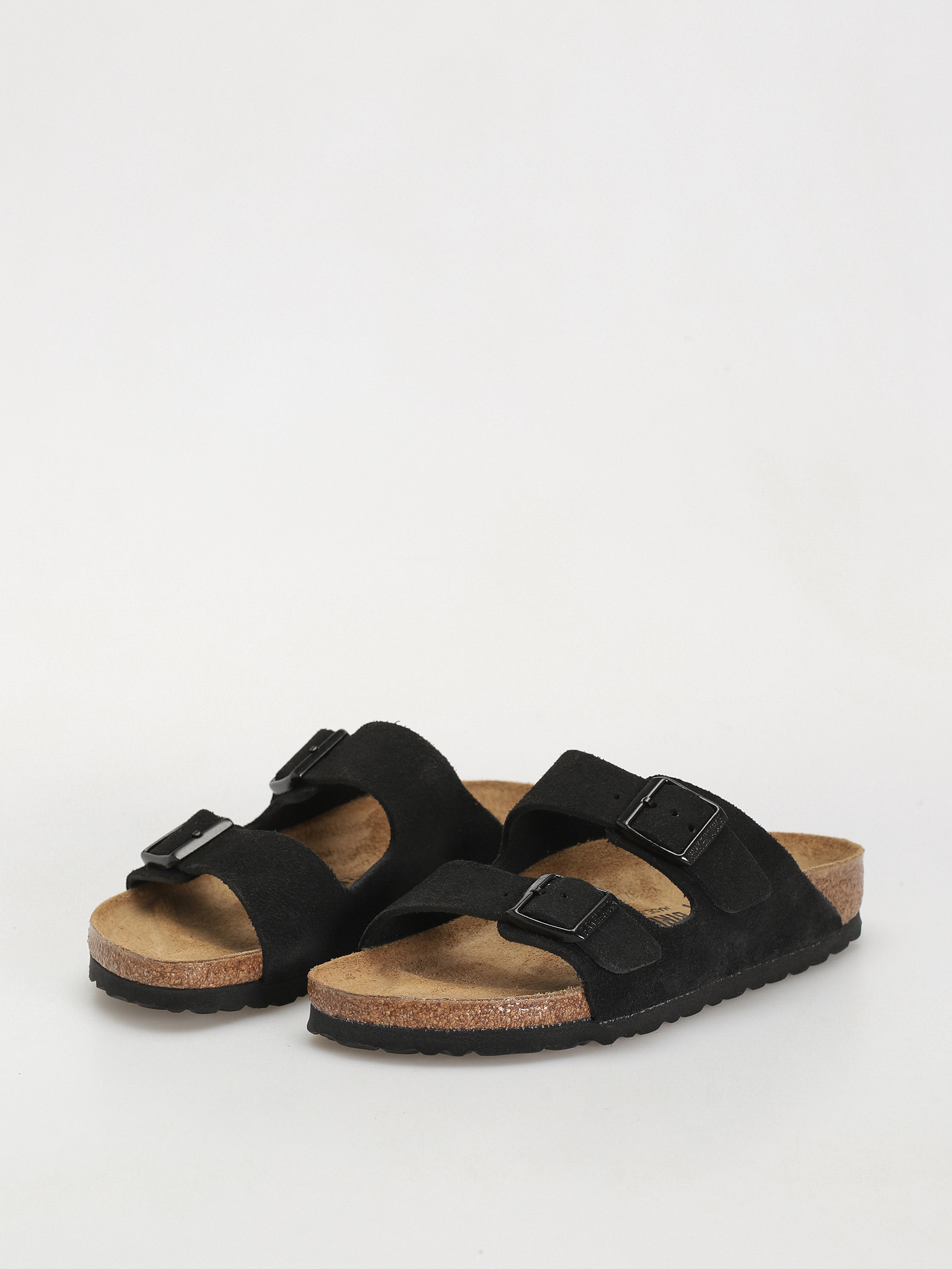 Plážovky Birkenstock Arizona Suede Leather Narrow Wmn (black)