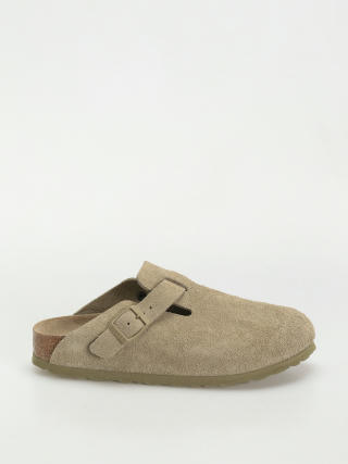 Plážovky Birkenstock Boston Suede Leather Narrow Wmn (faded khaki)