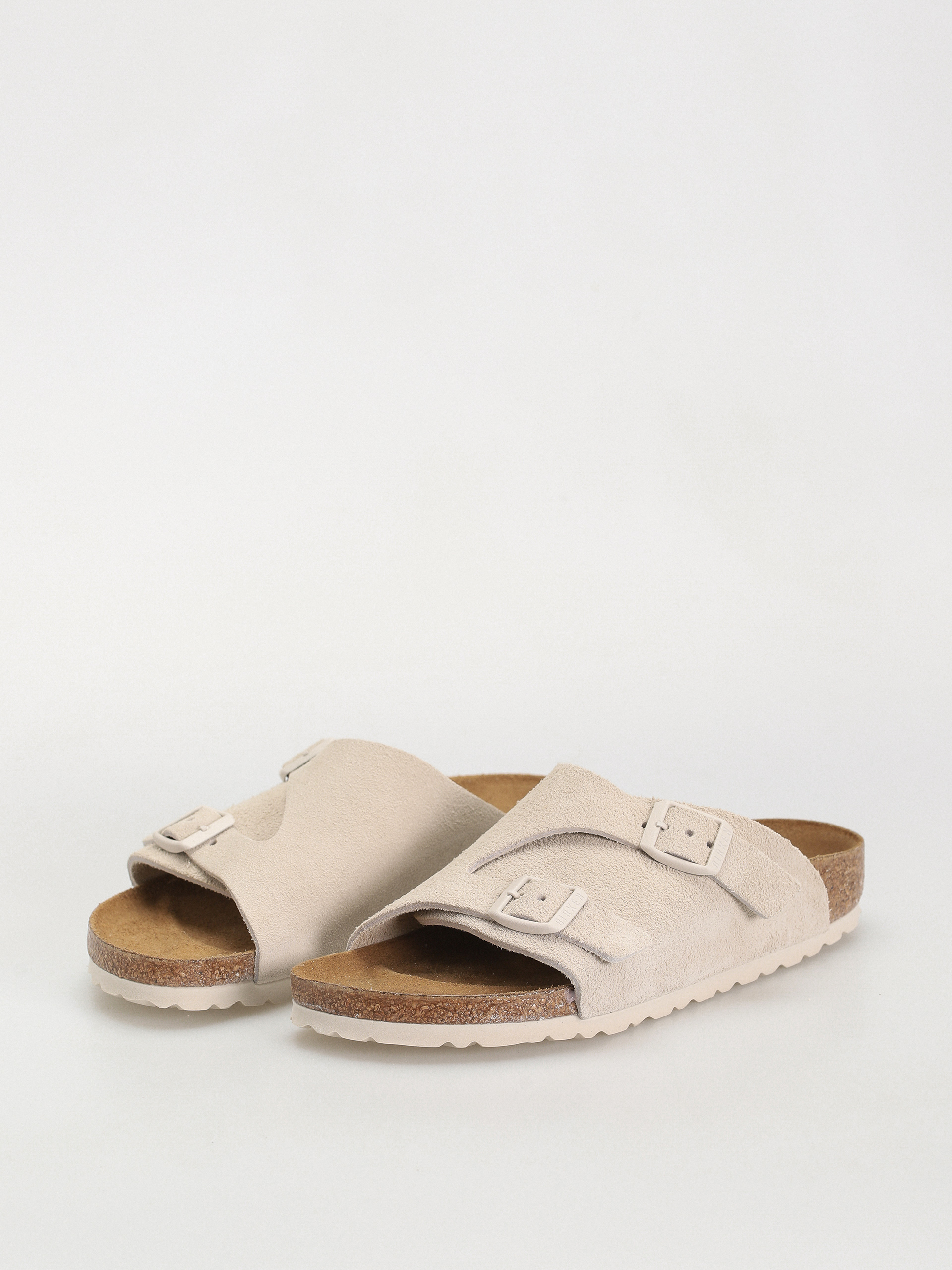 Plážovky Birkenstock Zurich Suede Leather Narrow Wmn (antique white)