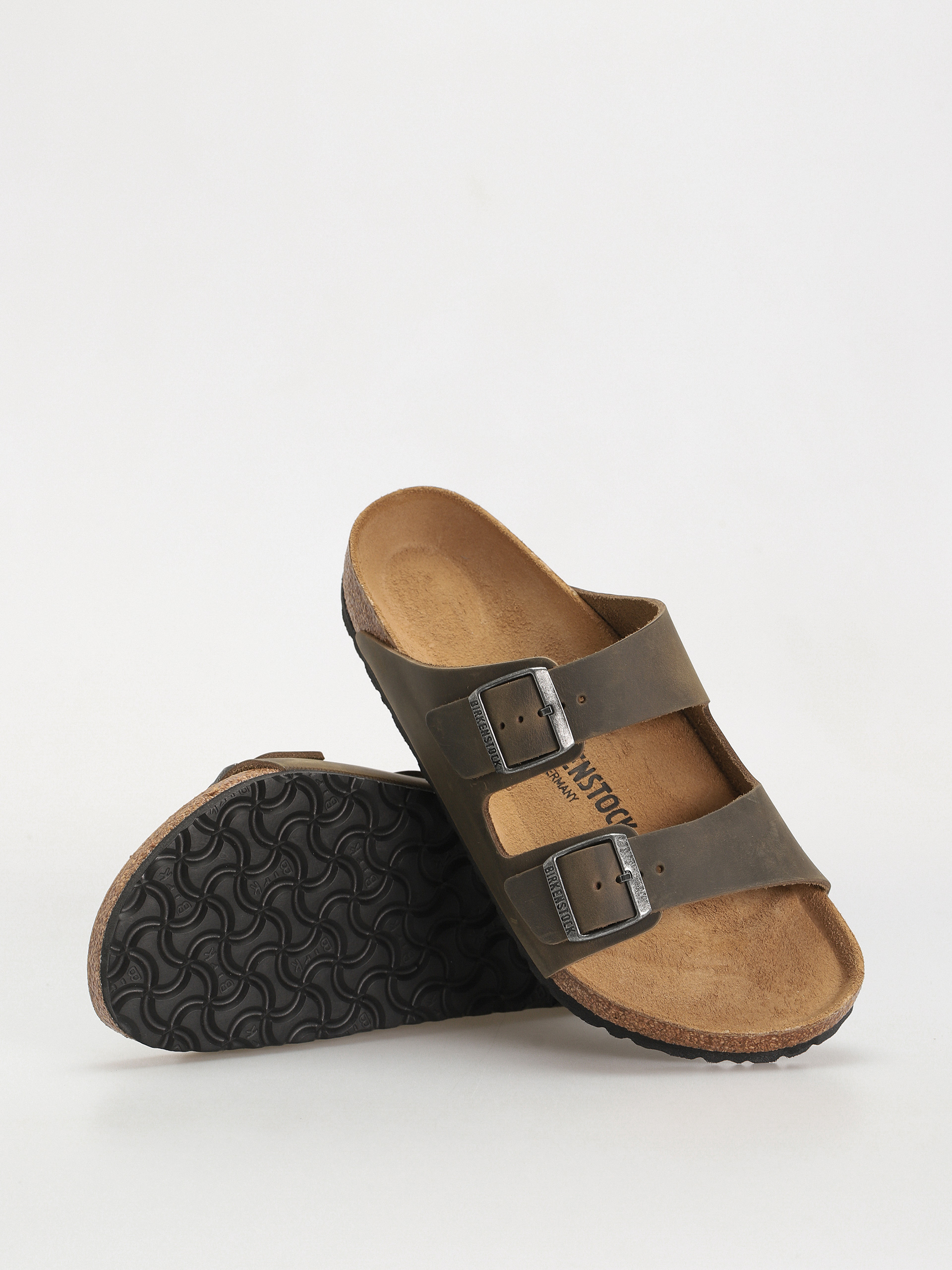 Plážovky Birkenstock Arizona Oiled Leather Regular (faded khaki)