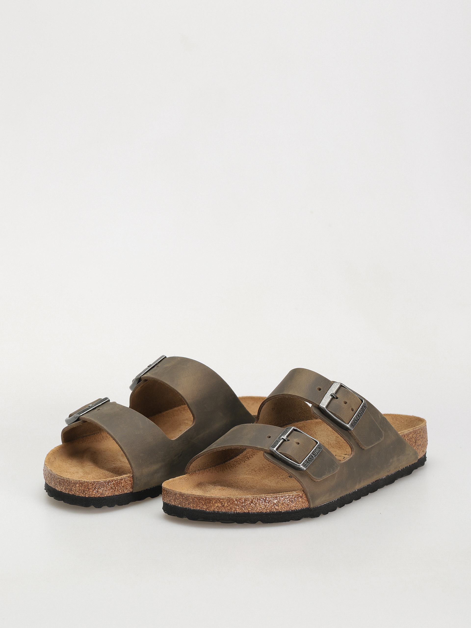 Plážovky Birkenstock Arizona Oiled Leather Regular (faded khaki)