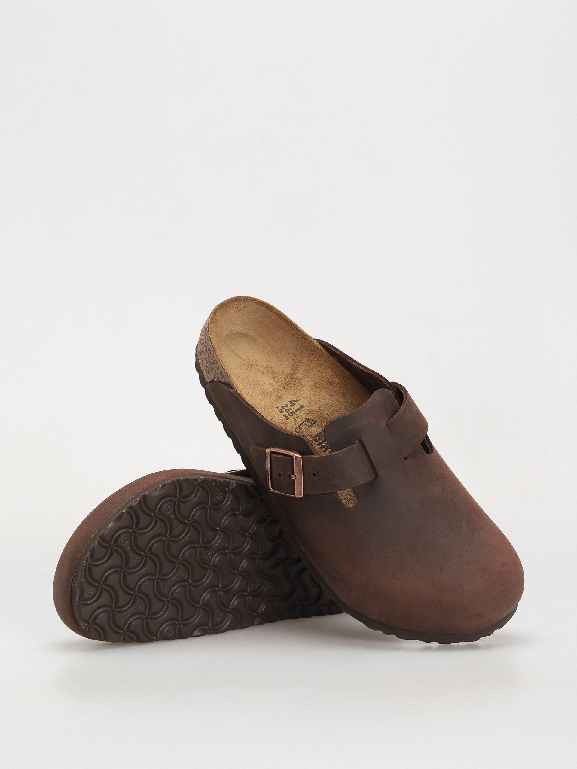 Plážovky Birkenstock Boston Oiled Leather Regular (habana)