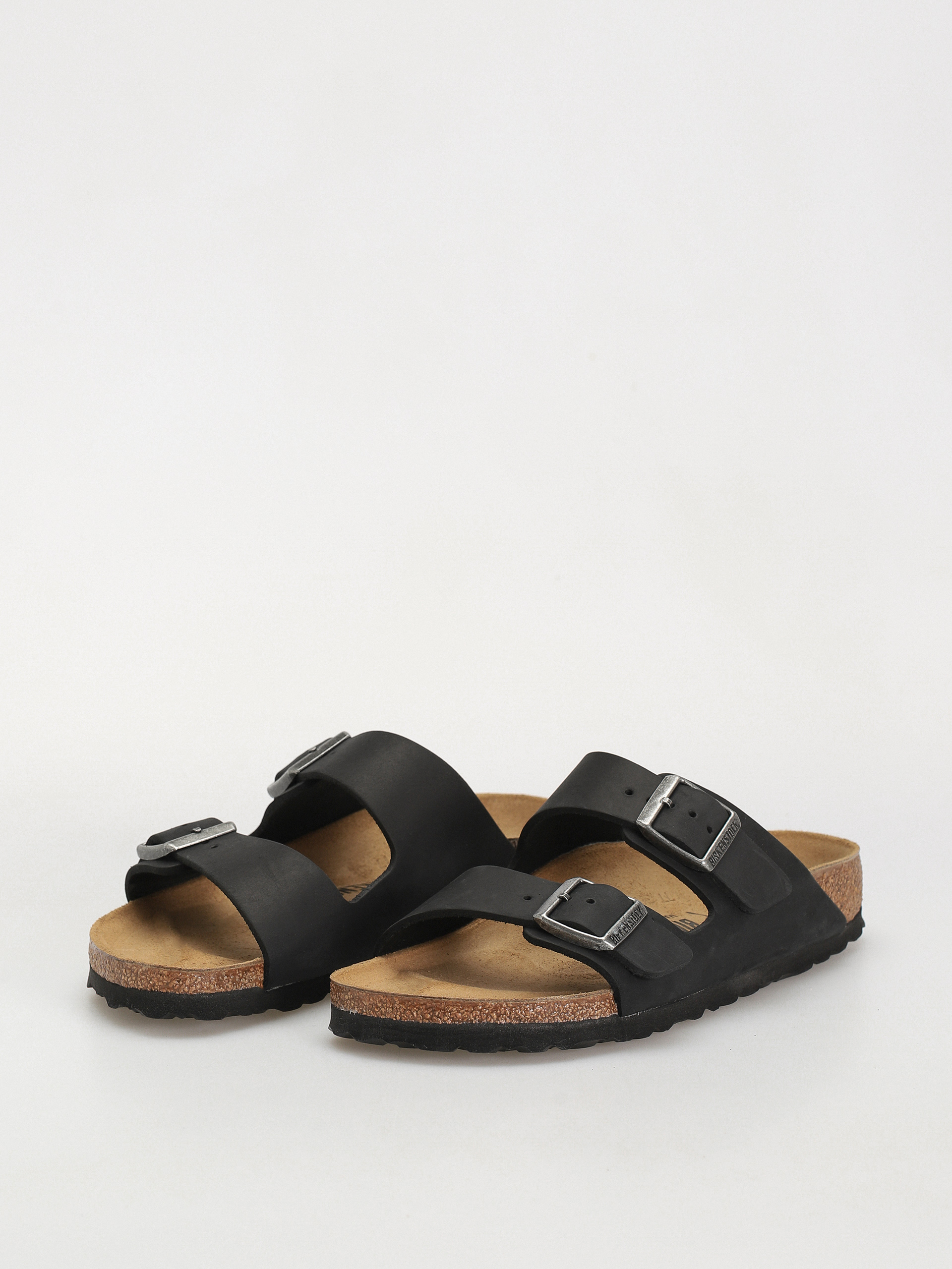 Plážovky Birkenstock Arizona Oiled Leather Narrow Wmn (black)