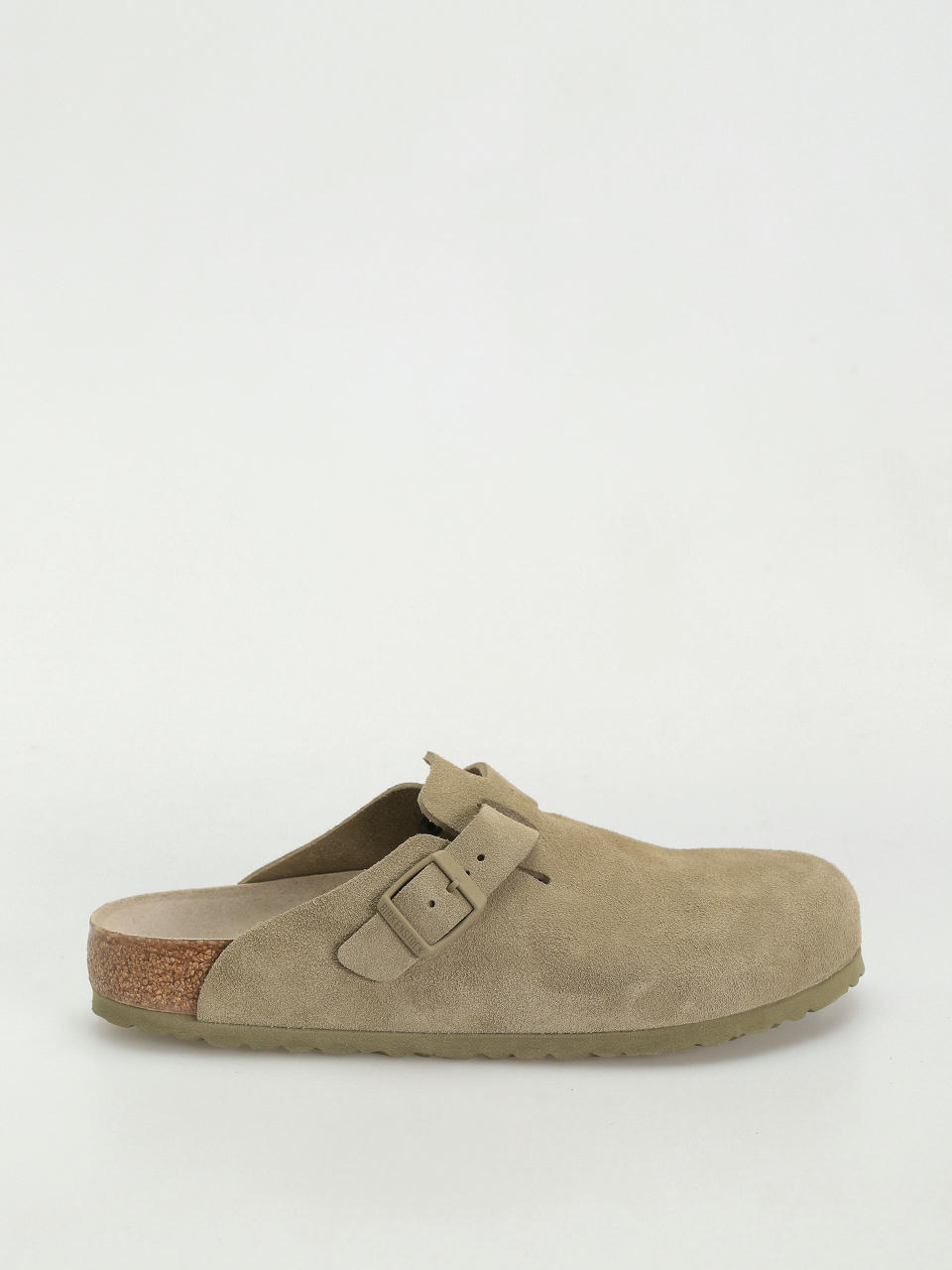 Plážovky Birkenstock Boston Suede Leather Regular (faded khaki)