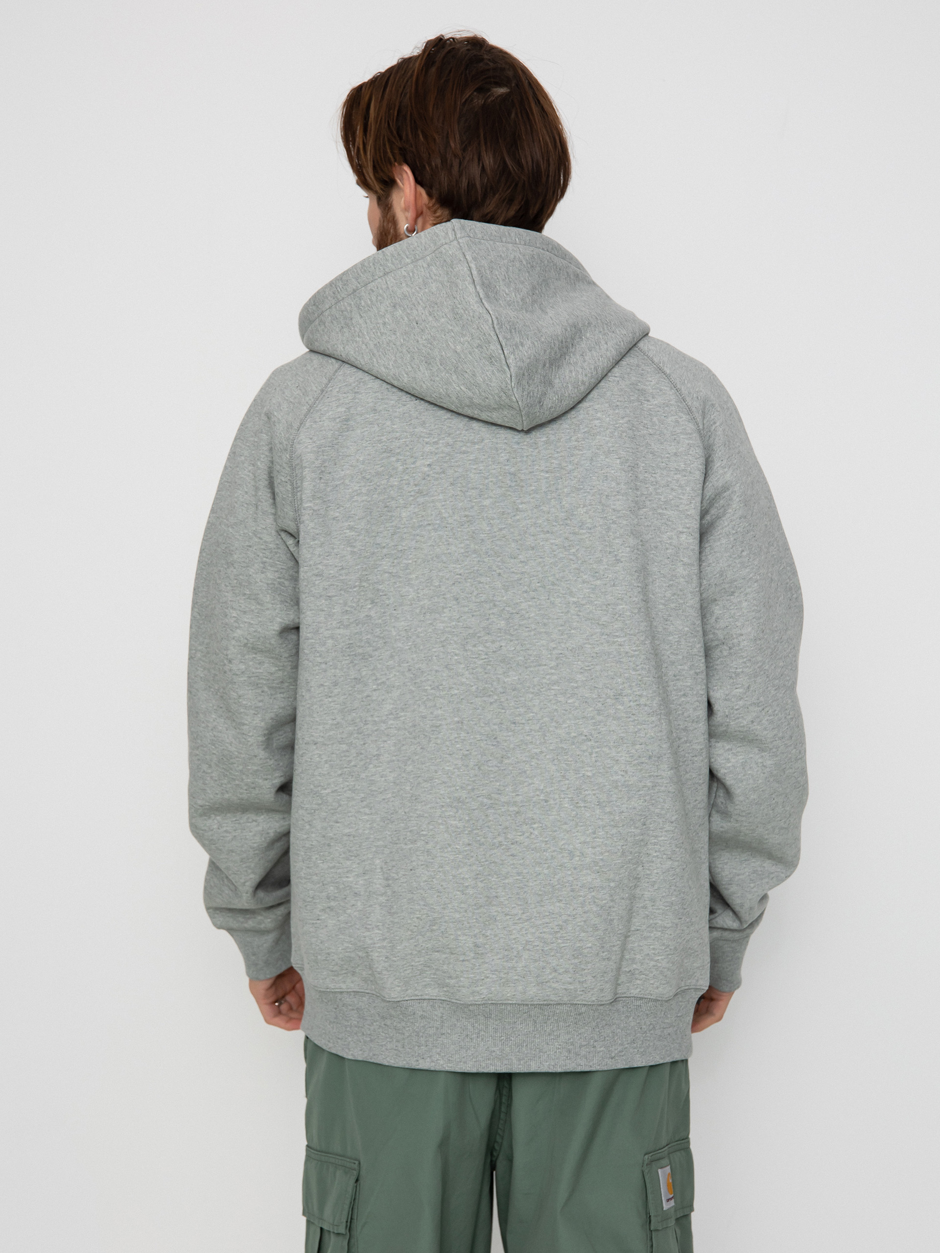 Mikina s kapucí Carhartt WIP Chase ZHD (grey heather/gold)