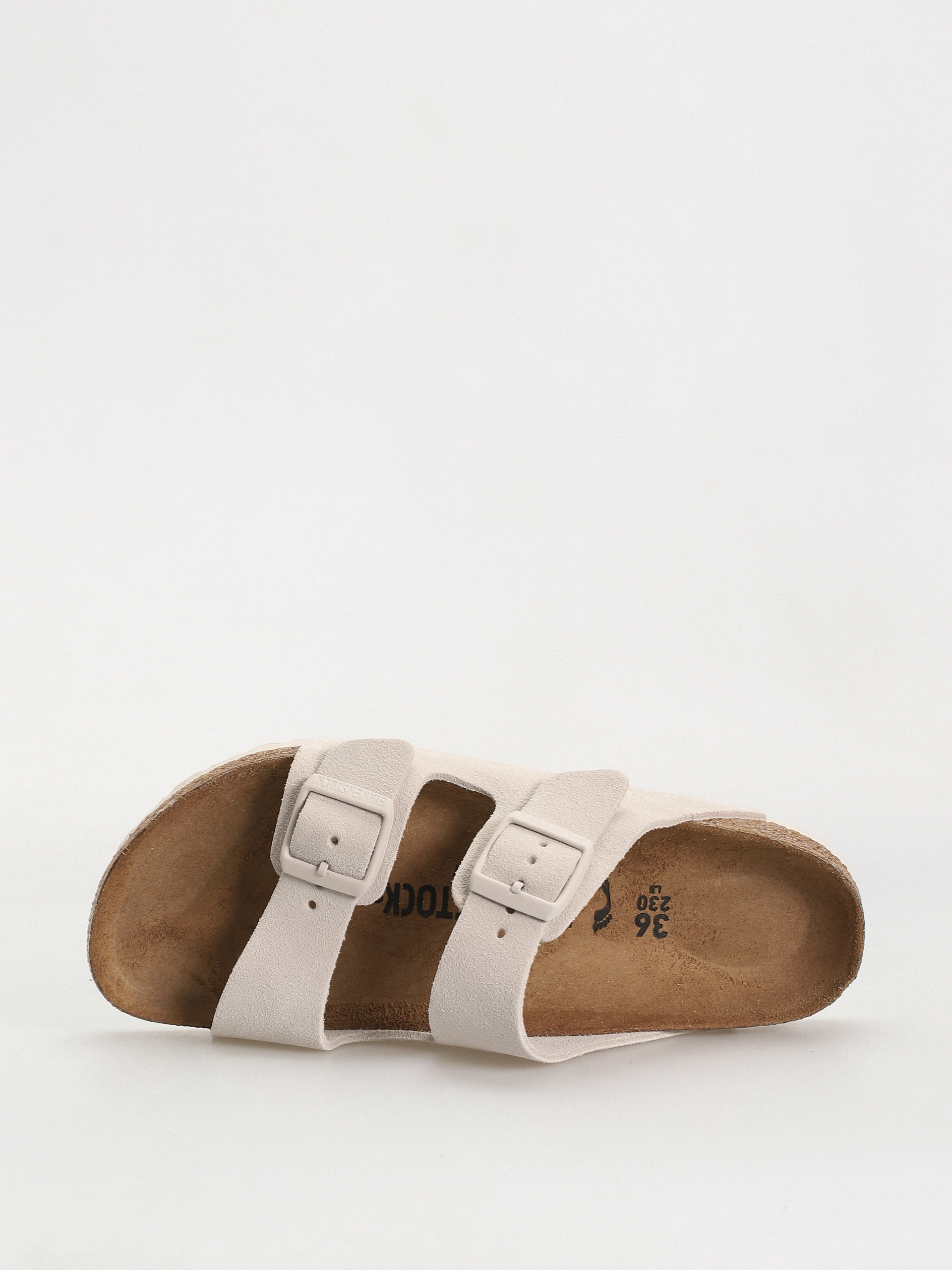 Plážovky Birkenstock Arizona Suede Leather Narrow Wmn (antique white)