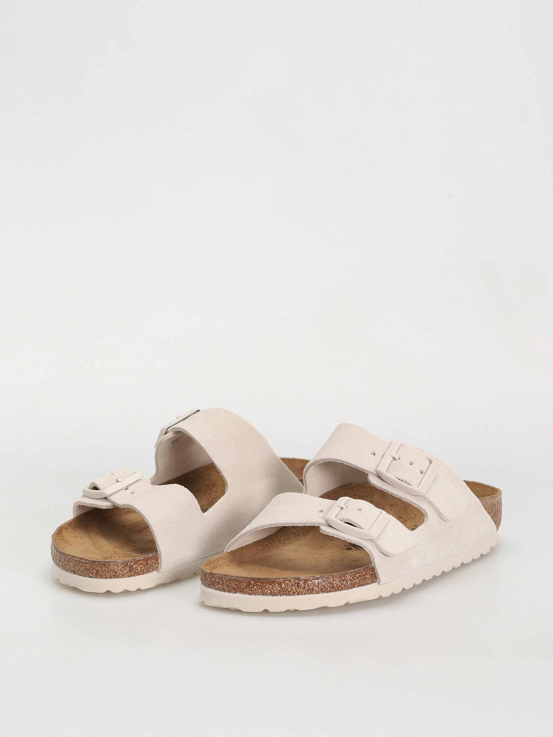 Plážovky Birkenstock Arizona Suede Leather Narrow Wmn (antique white)