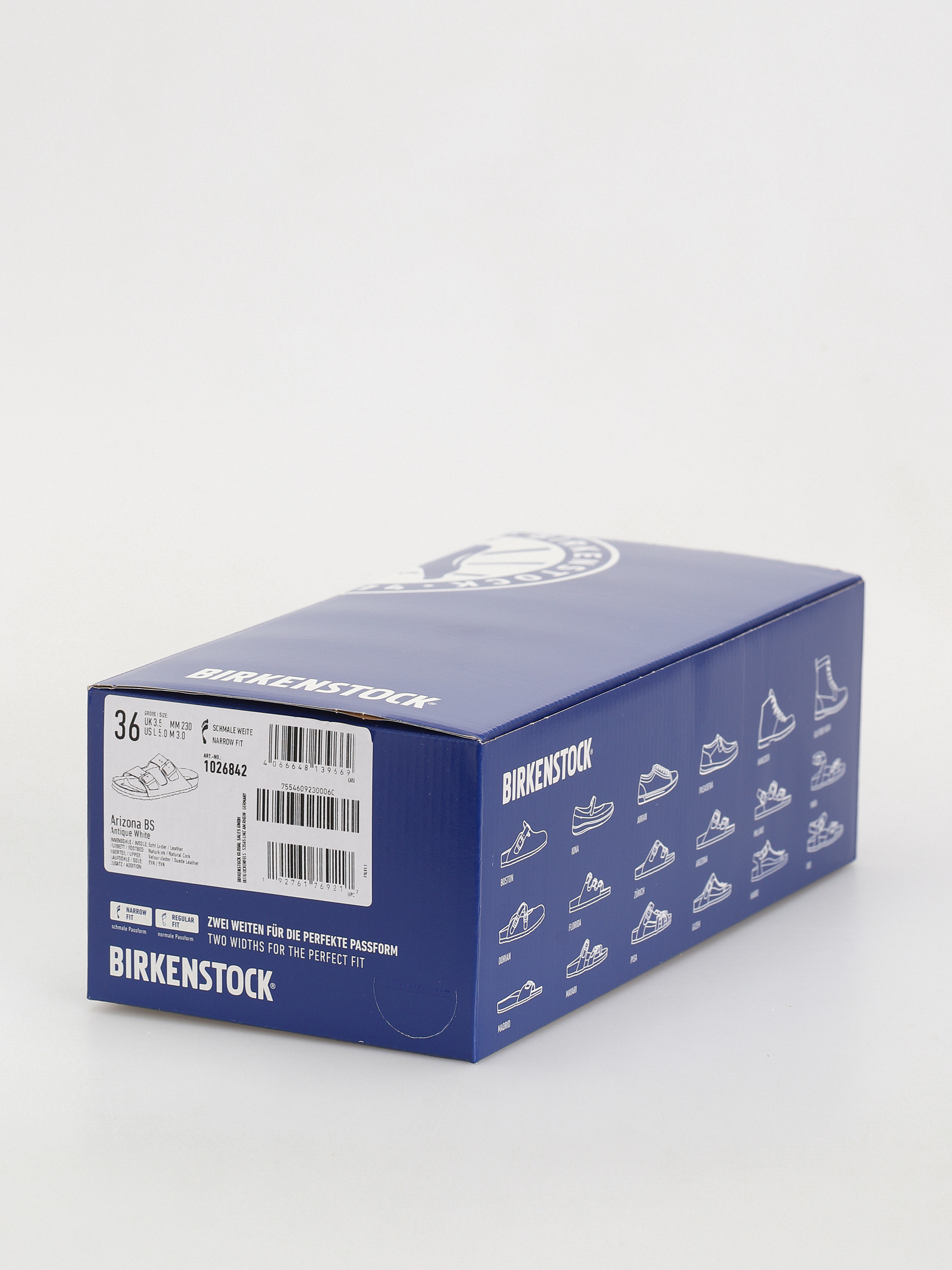 Plážovky Birkenstock Arizona Suede Leather Narrow Wmn (antique white)