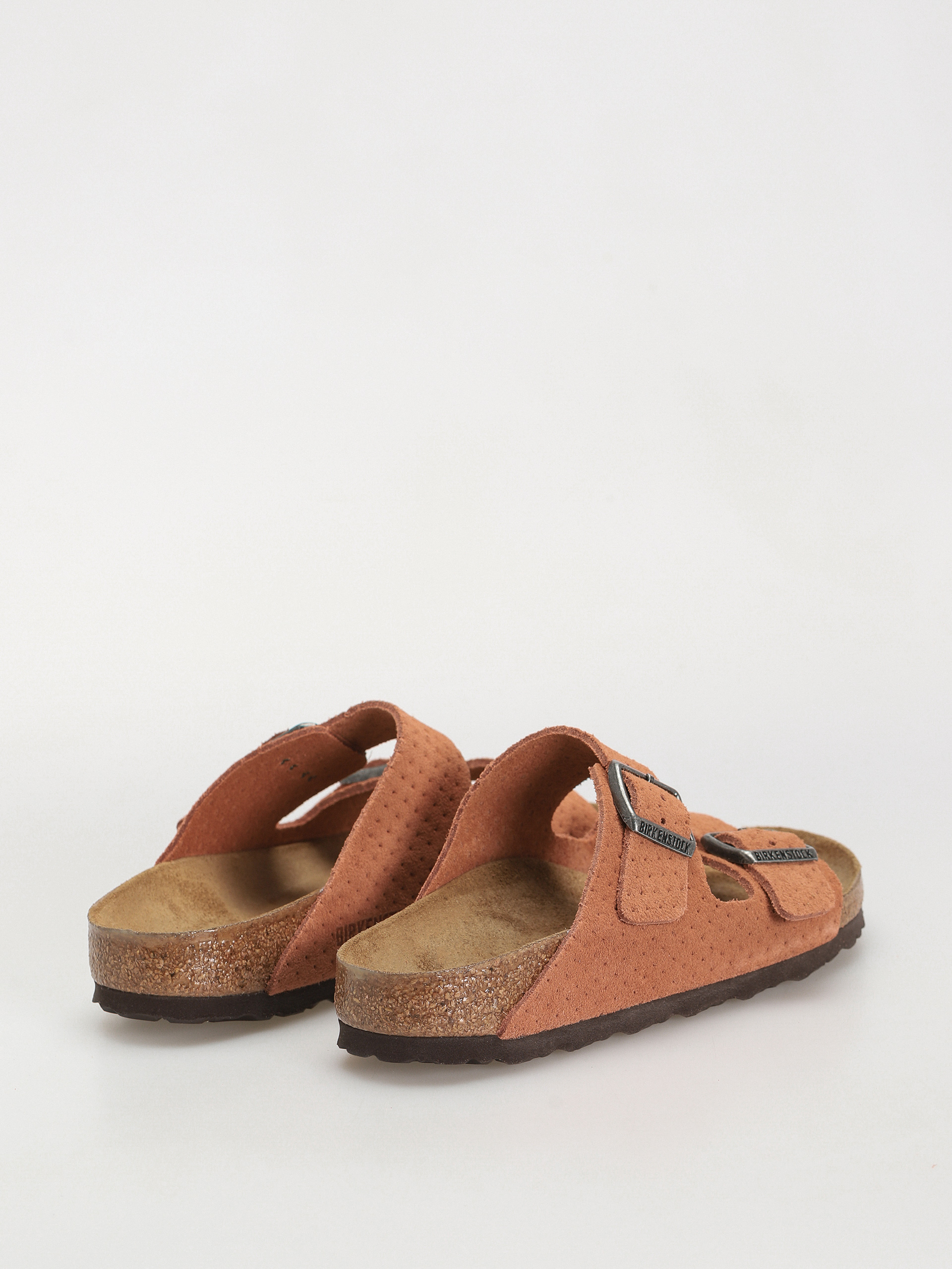 Plážovky Birkenstock Arizona Suede Embossed Narrow Wmn (emboss dots burnt orange)