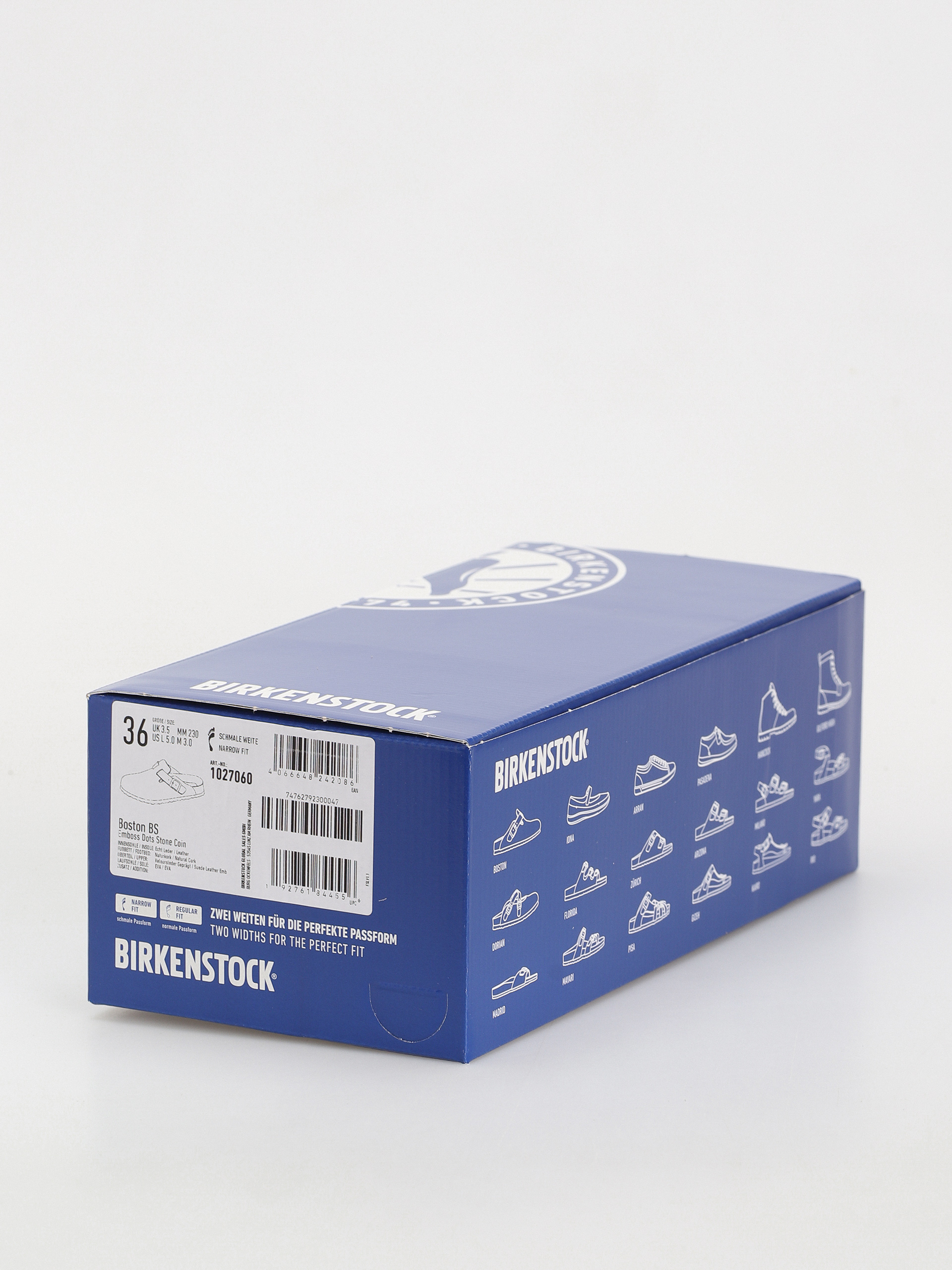 Plážovky Birkenstock Boston Suede Embossed Narrow Wmn (emboss dots stone coin)