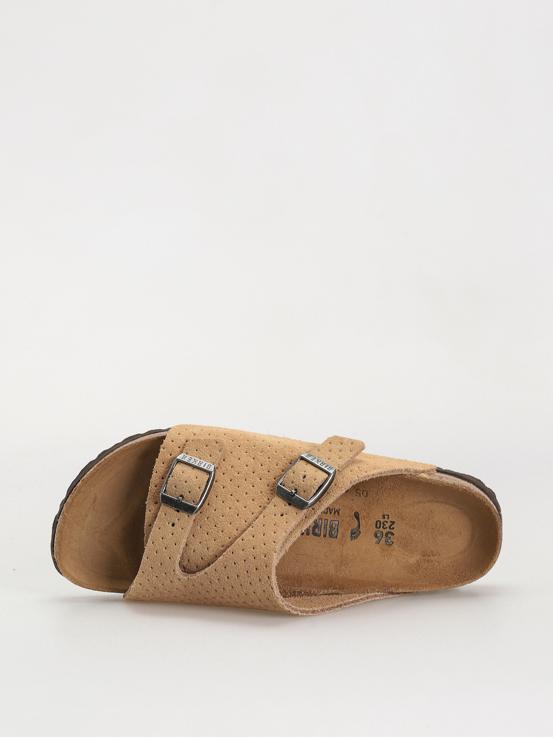 Plážovky Birkenstock Zurich Suede Embossed Narrow Wmn (emboss dots new beige)