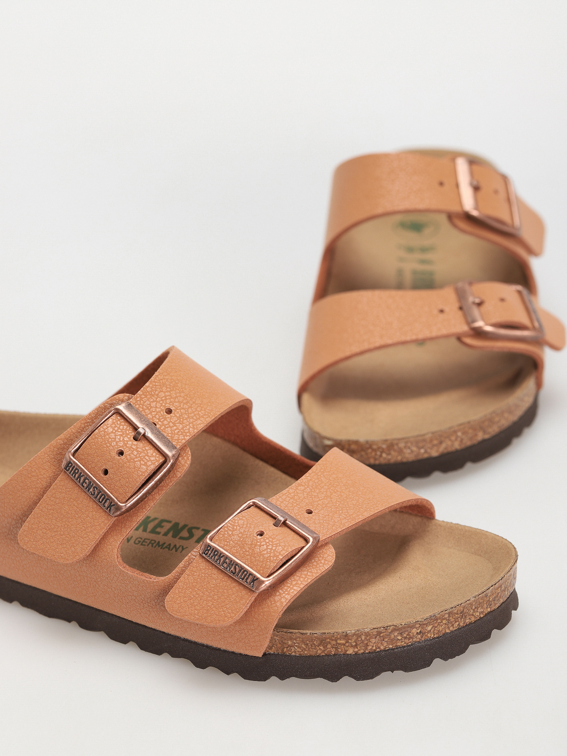 Plážovky Birkenstock Arizona Birko Flor Nubuck Narrow Wmn (pecan)