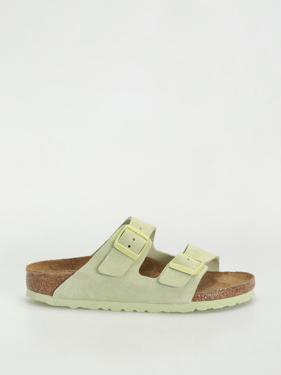 Plážovky Birkenstock Arizona Suede Leather Narrow Wmn (faded lime)