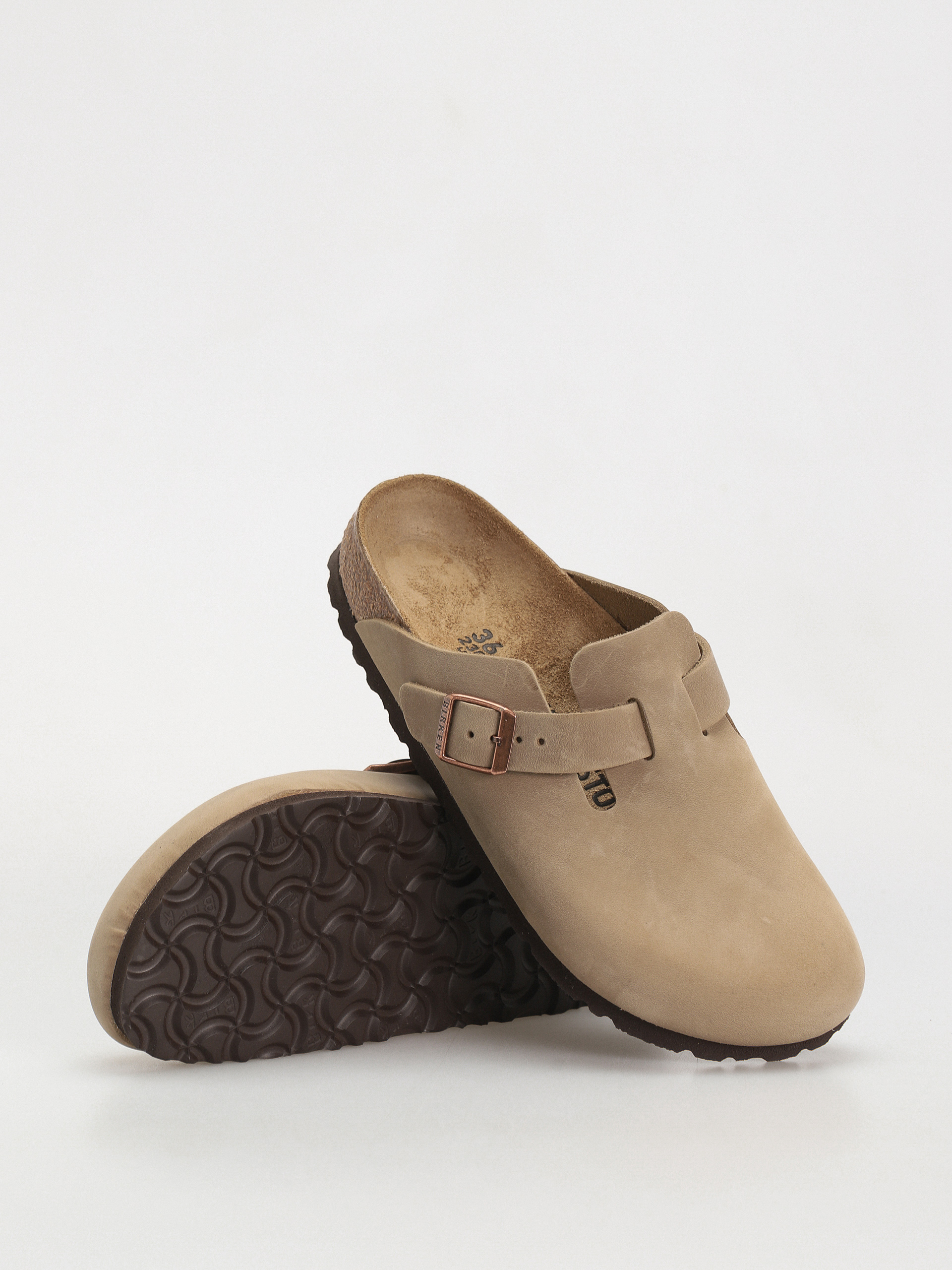 Plážovky Birkenstock Boston Oiled Leather Narrow Wmn (tobacco brown)