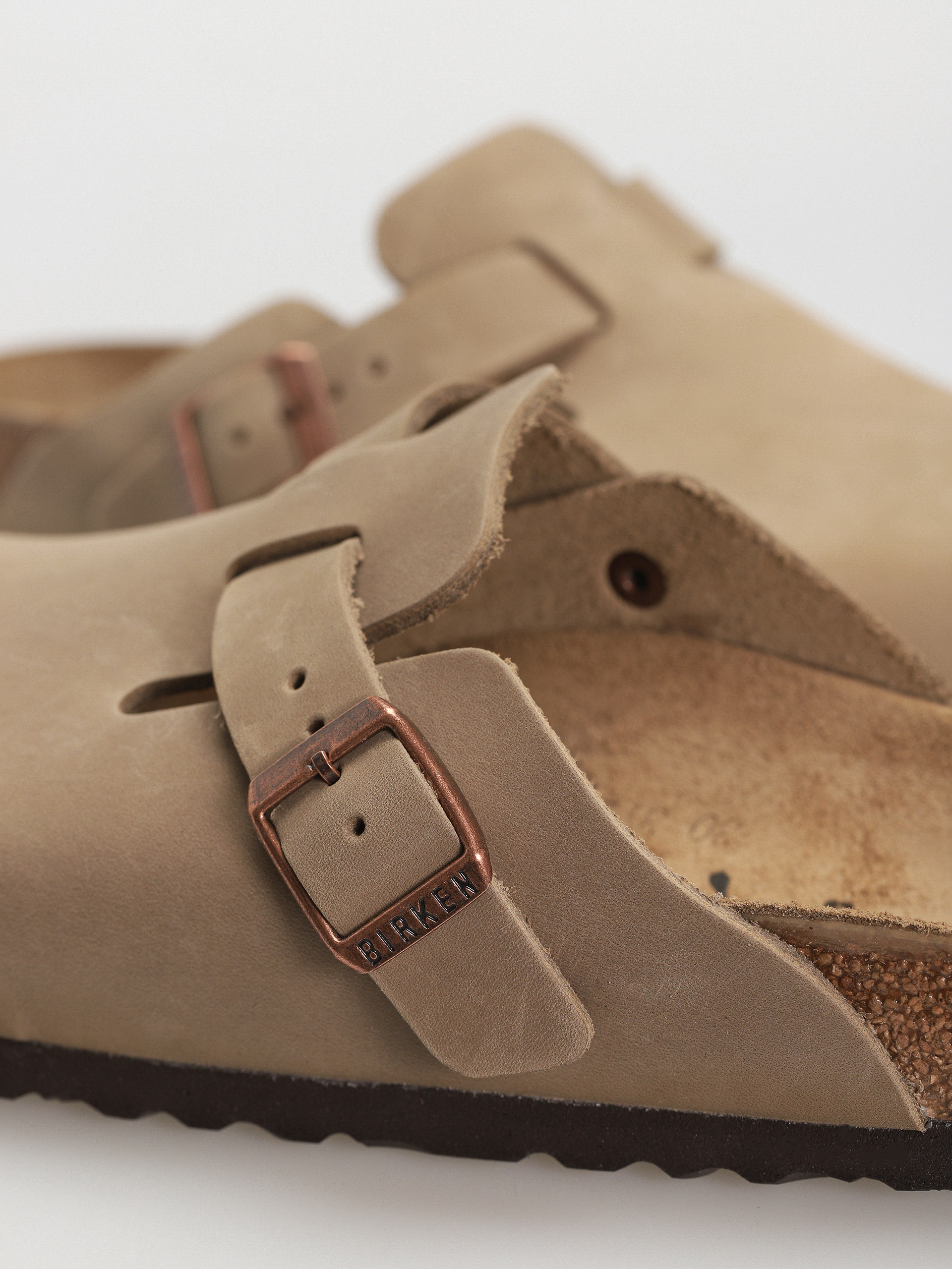 Plážovky Birkenstock Boston Oiled Leather Narrow Wmn (tobacco brown)