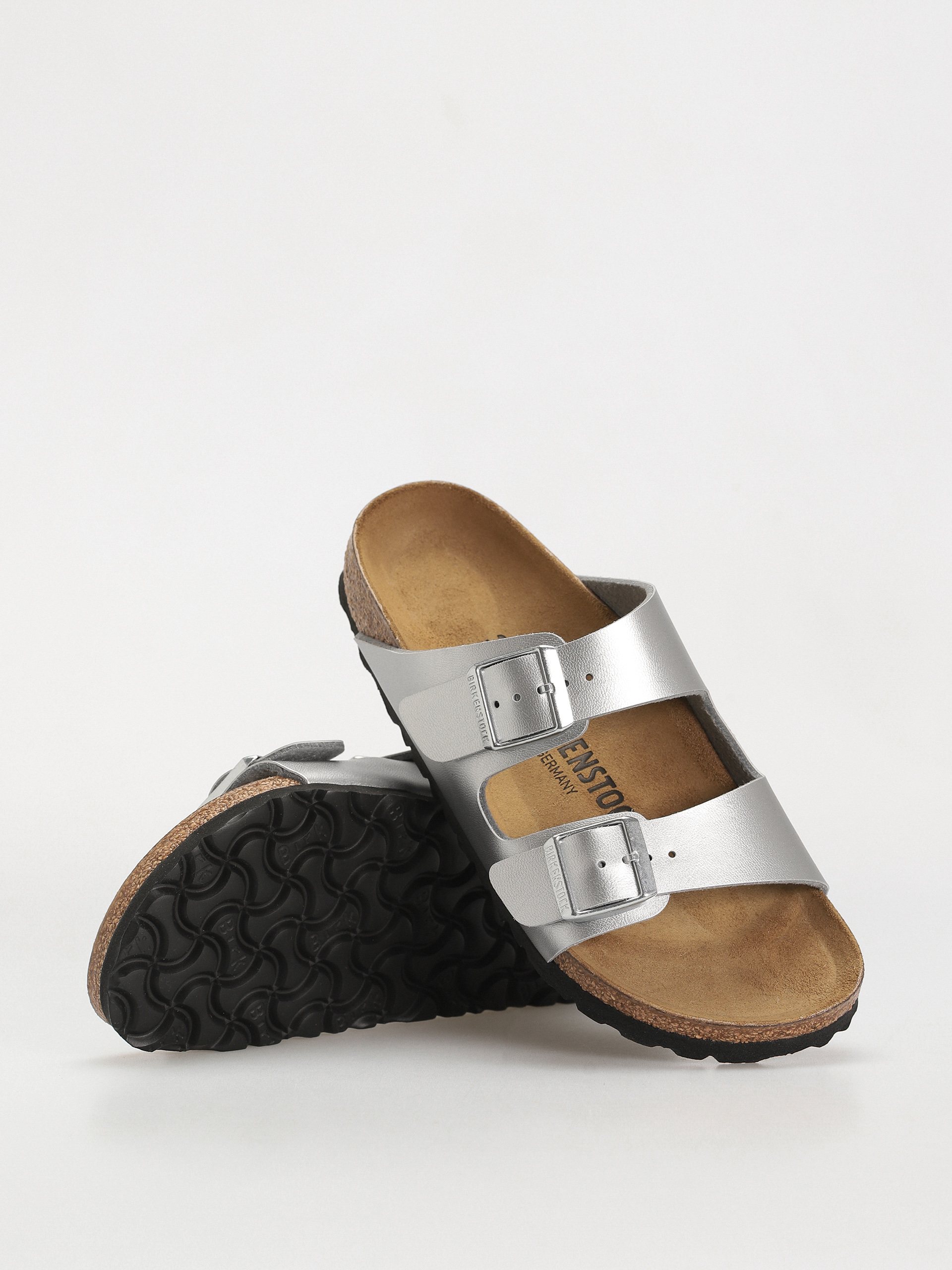 Plážovky Birkenstock Arizona Birko Flor Narrow Wmn (silver)