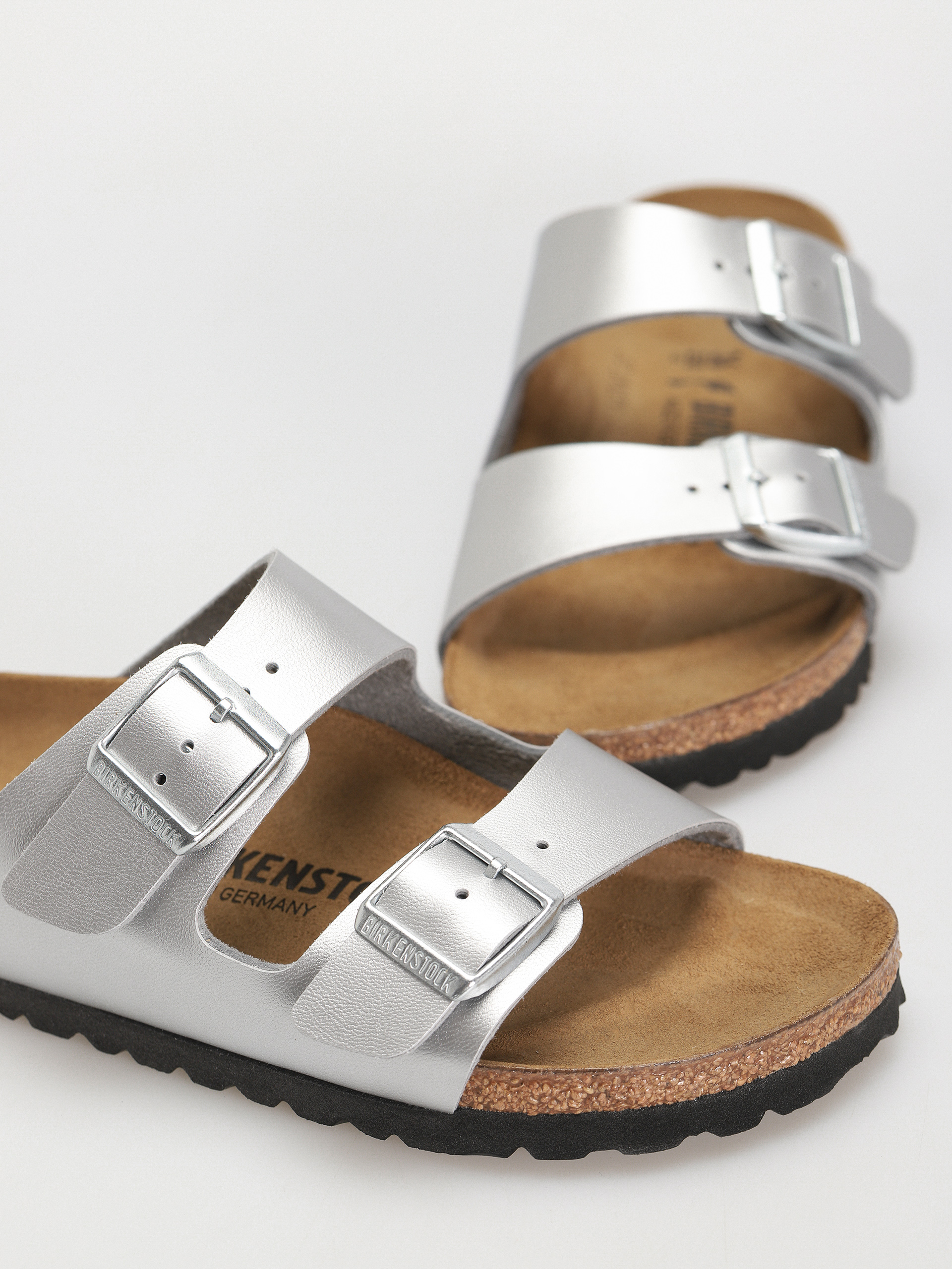 Plážovky Birkenstock Arizona Birko Flor Narrow Wmn (silver)
