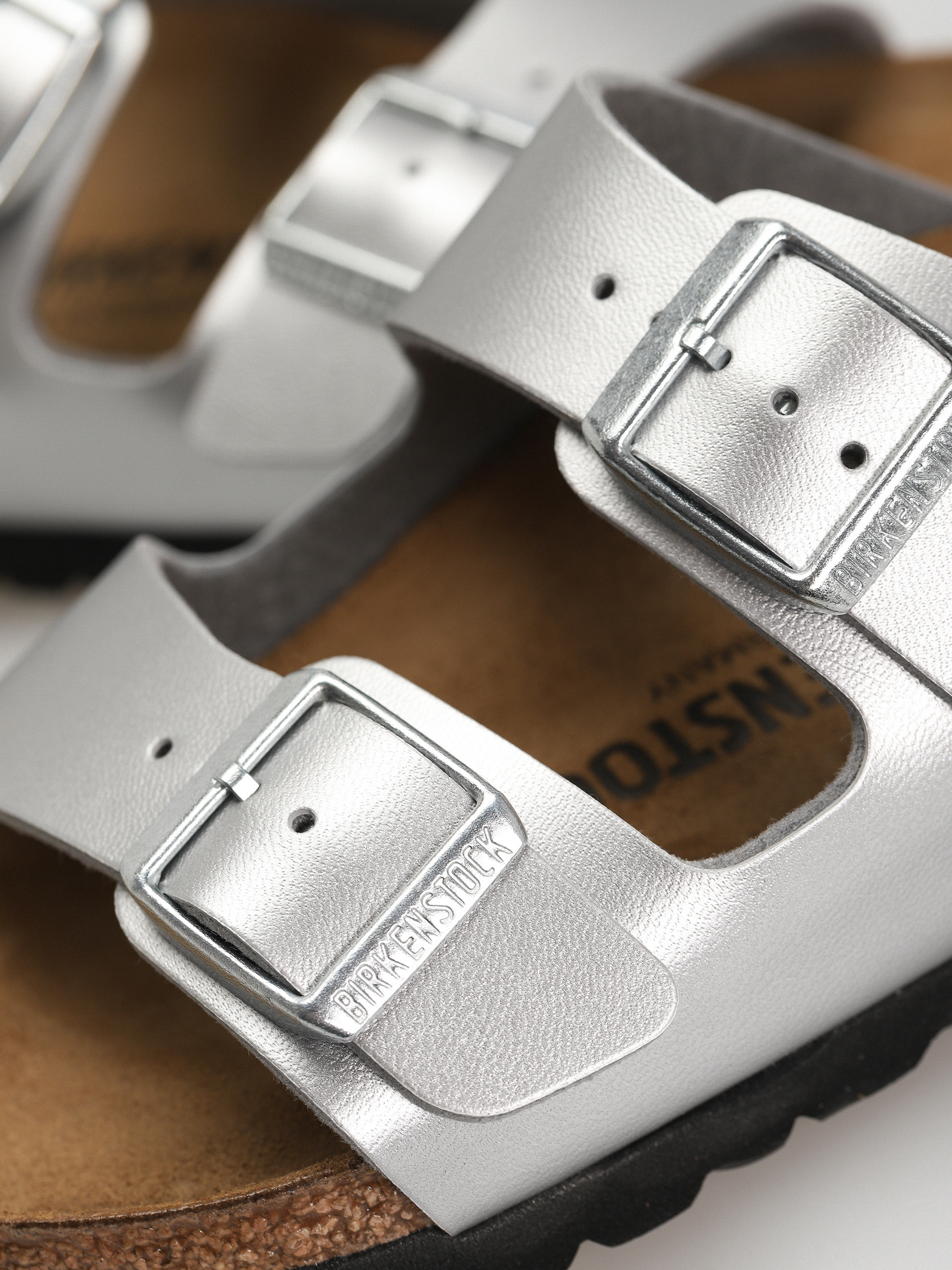 Plážovky Birkenstock Arizona Birko Flor Narrow Wmn (silver)