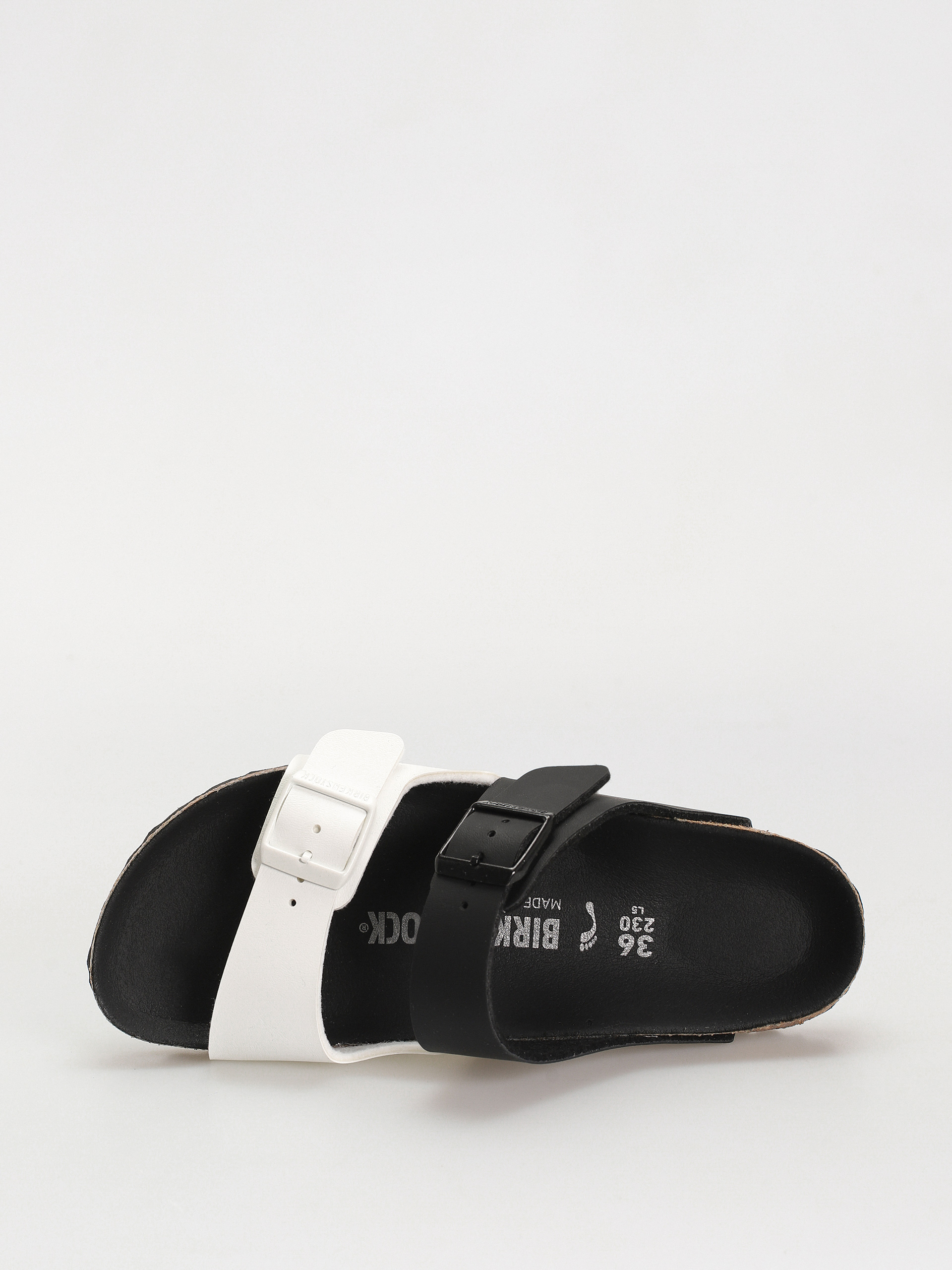 Plážovky Birkenstock Arizona Birko Flor Narrow Wmn (black/white)