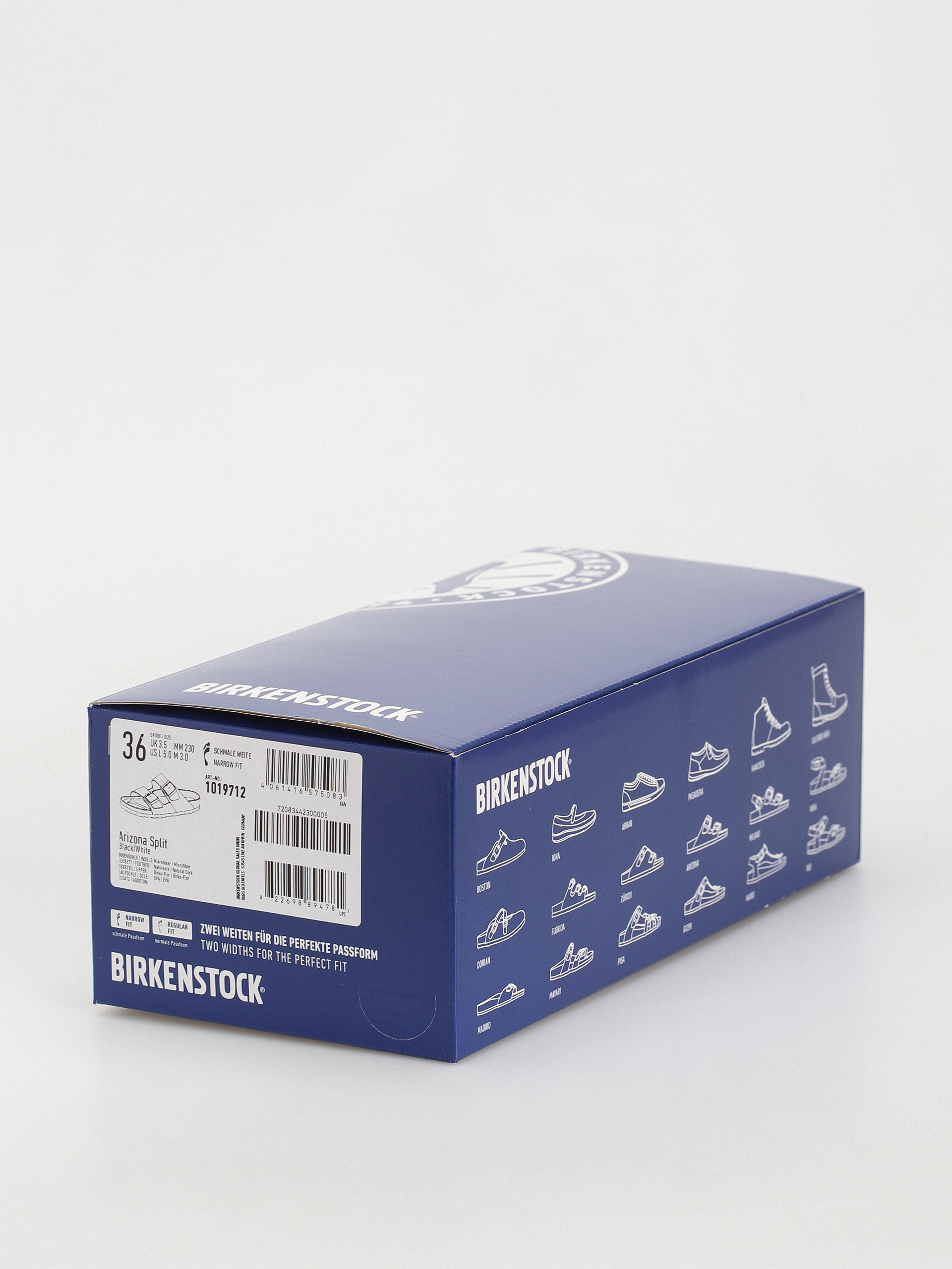 Plážovky Birkenstock Arizona Birko Flor Narrow Wmn (black/white)