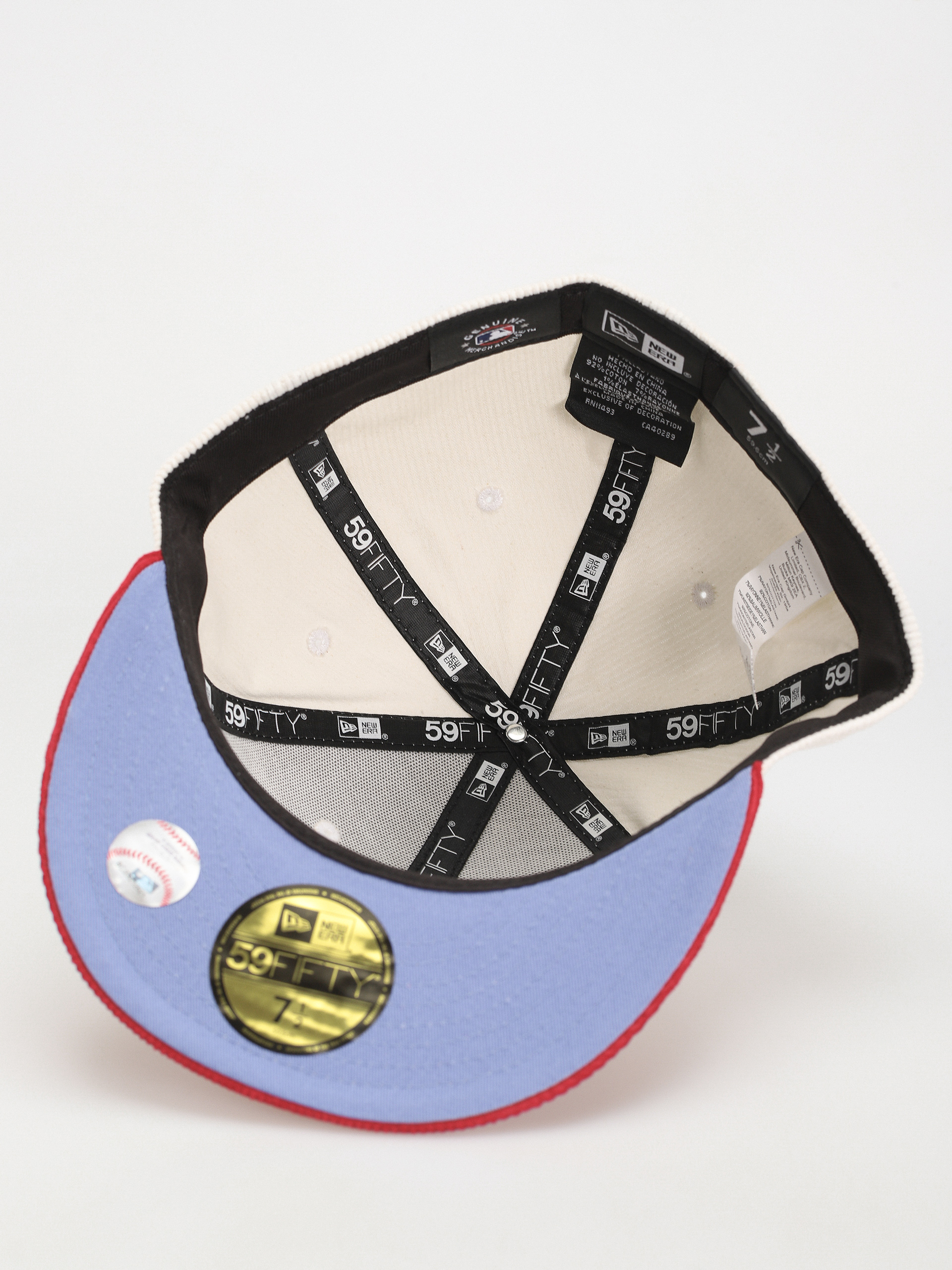 Kšiltovka  New Era Cord 59Fifty New York Yankees (off white/red)