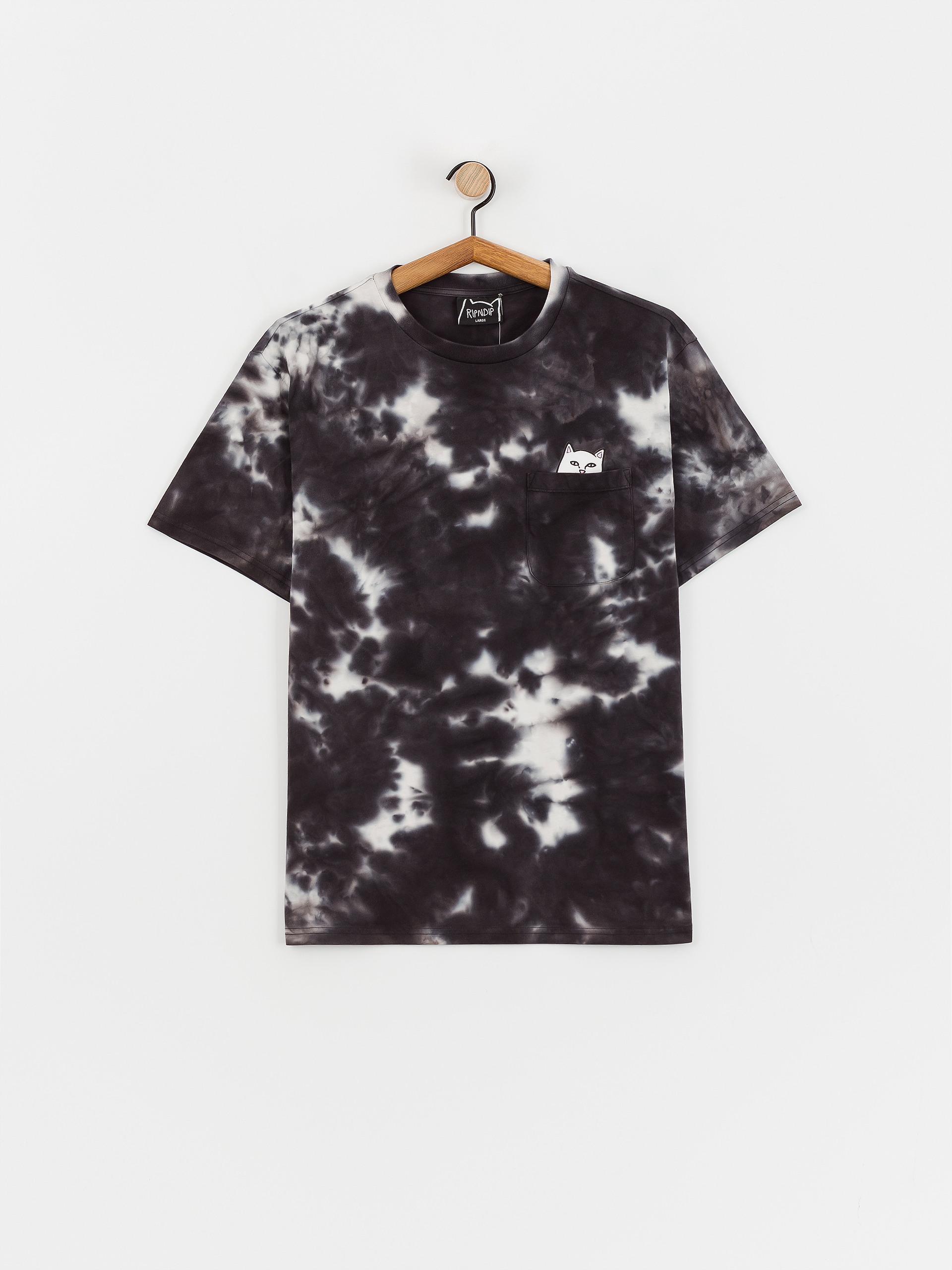 Tričko RipNDip Lord Nermal Pocket (black lightning wash)