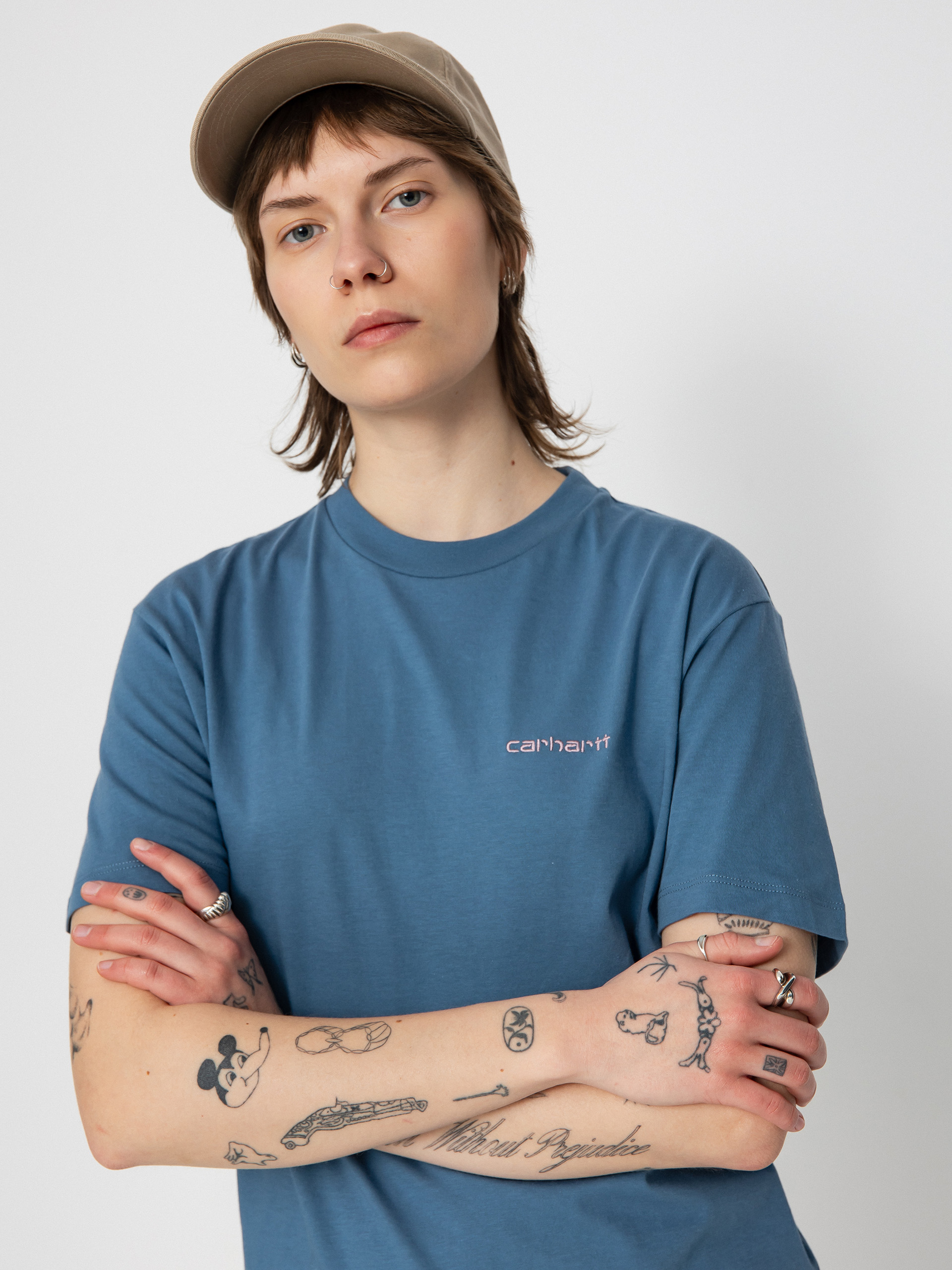 Tričko Carhartt WIP Script Embroidery Wmn (sorrent/glassy pink)