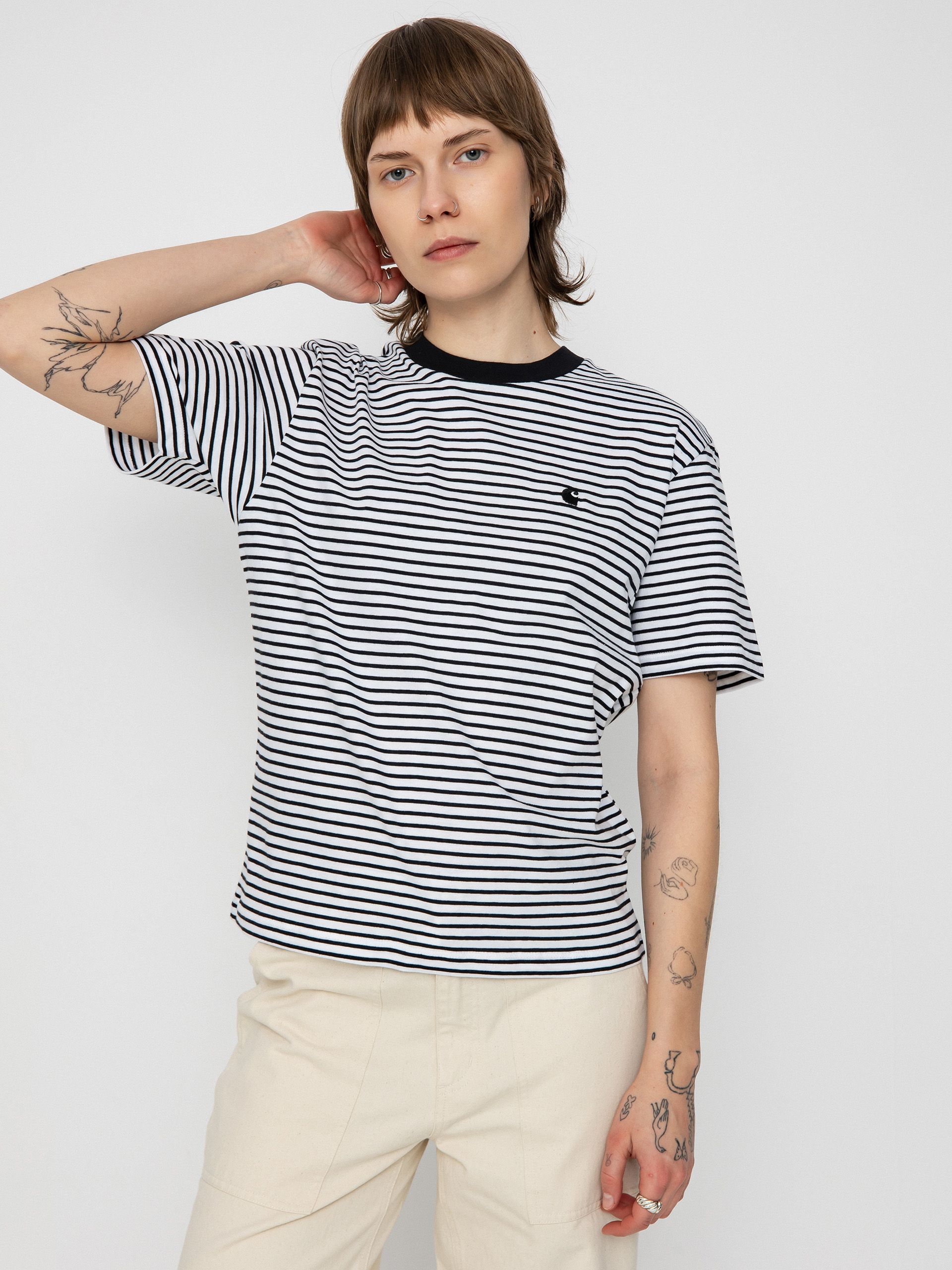 Tričko Carhartt WIP Coleen Wmn (coleen stripe/white/black)