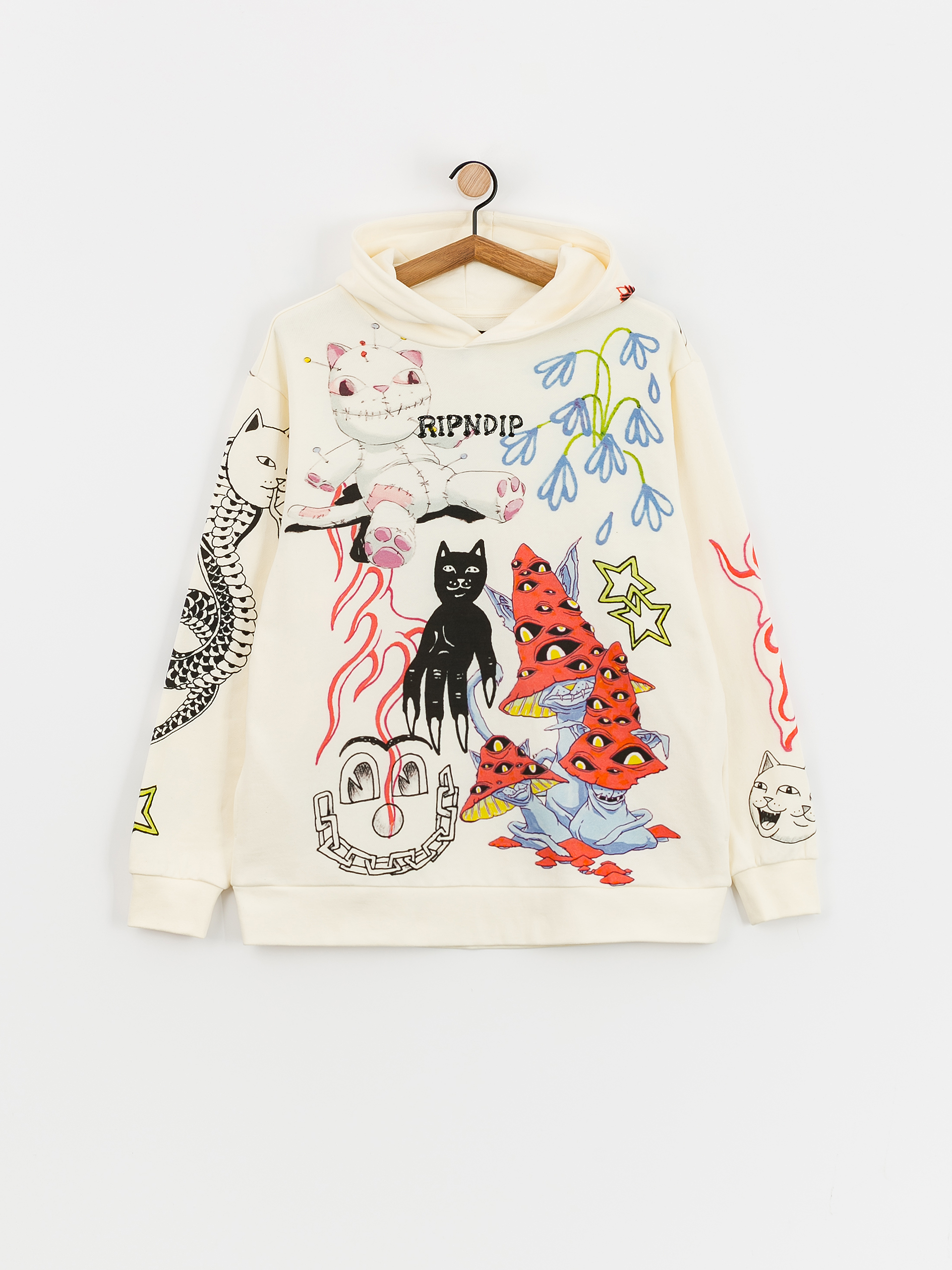 Mikina s kapucí RipNDip Travis HD (off white)