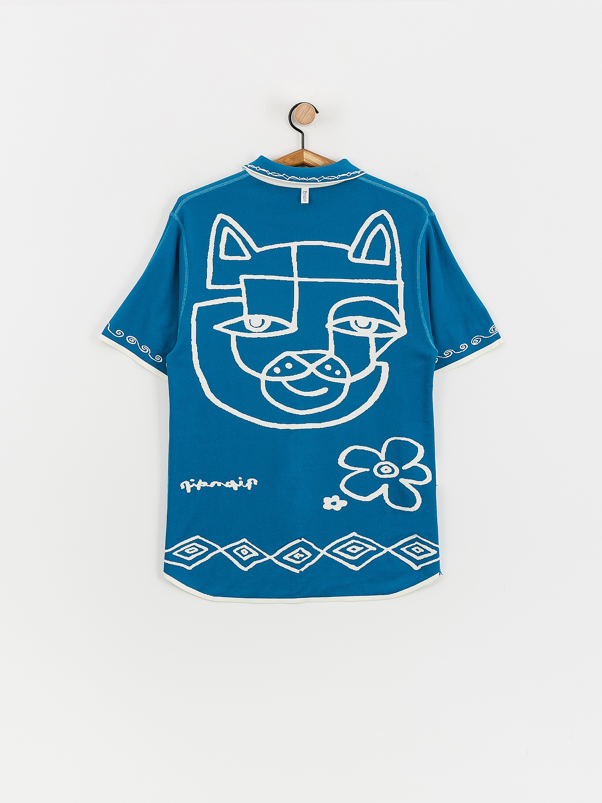 Košile RipNDip Blonded Knitted Button (off white)