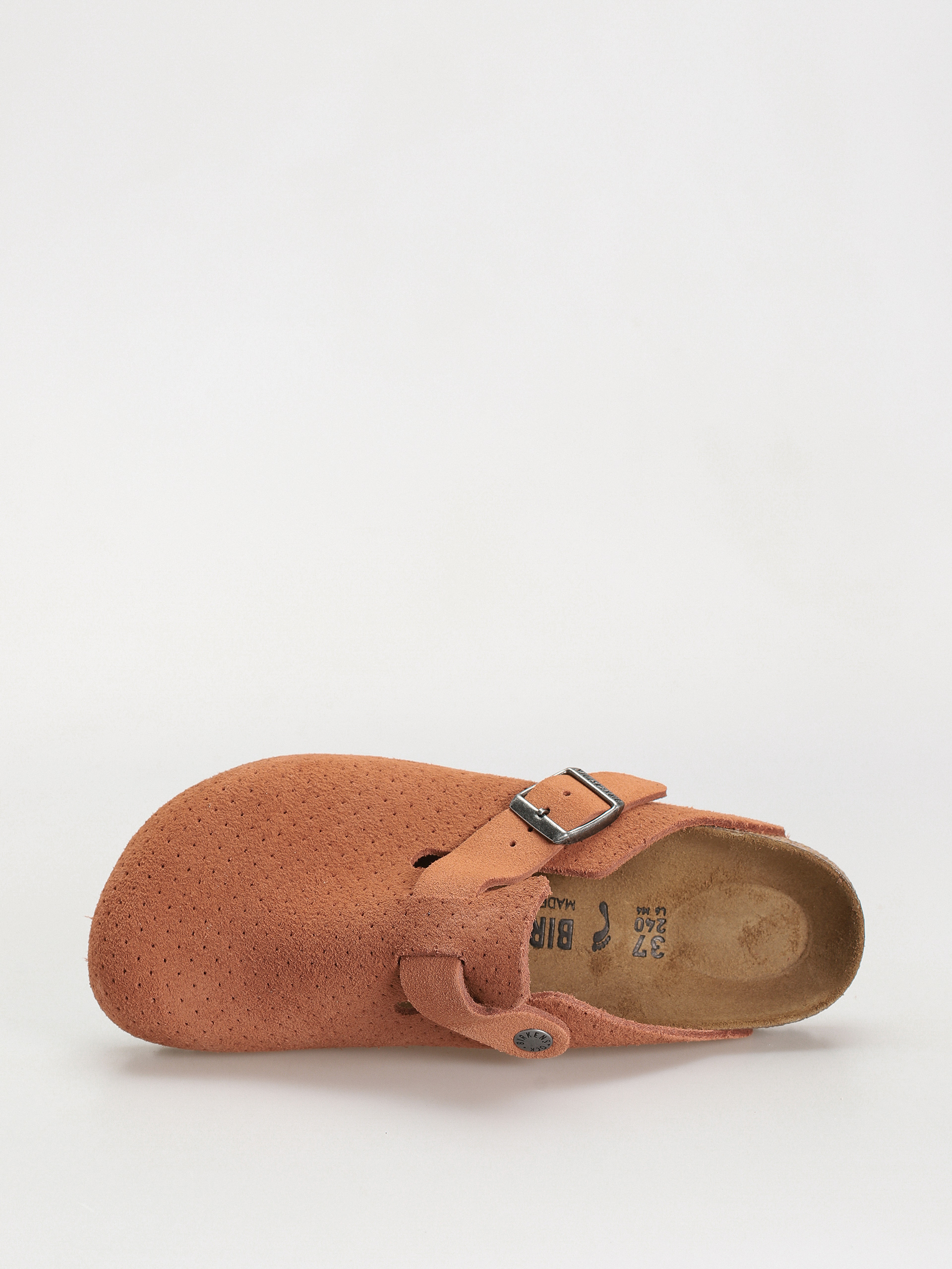 Plážovky Birkenstock Boston Suede Embossed Narrow Wmn (emboss dots burnt orange)