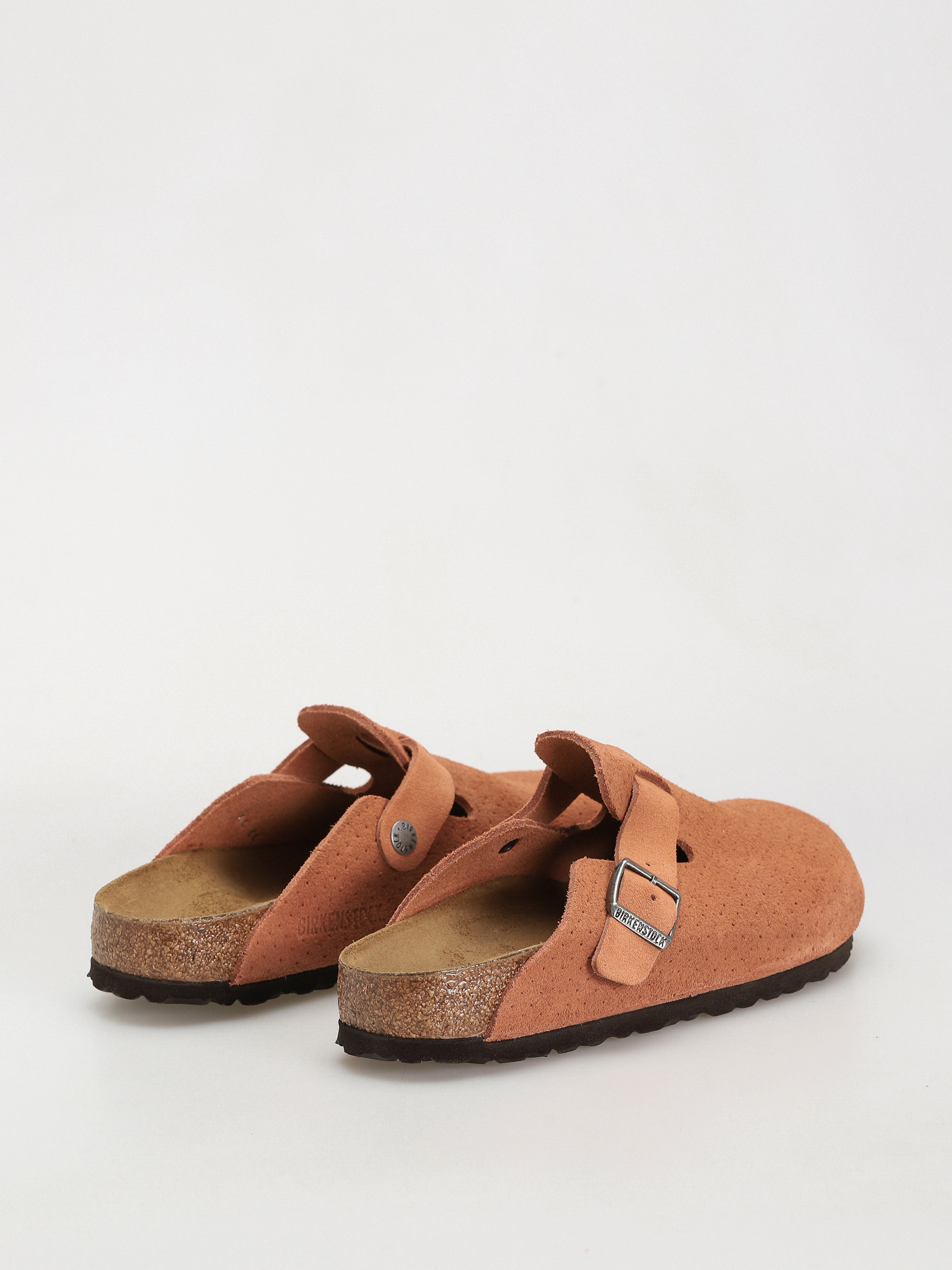 Plážovky Birkenstock Boston Suede Embossed Narrow Wmn (emboss dots burnt orange)