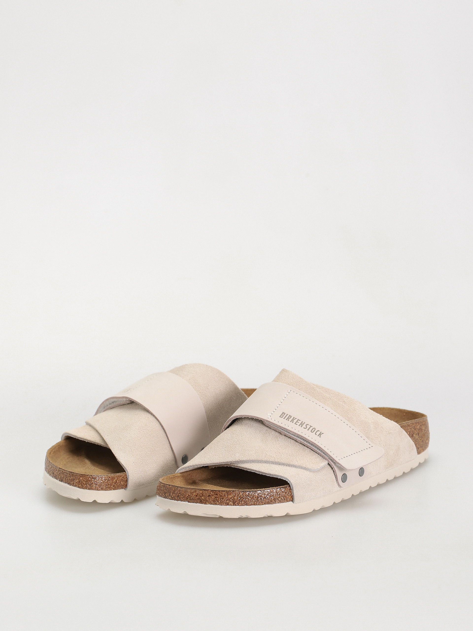 Plážovky Birkenstock Kyoto Nubuck Suede Leather Narrow Wmn (antique white)