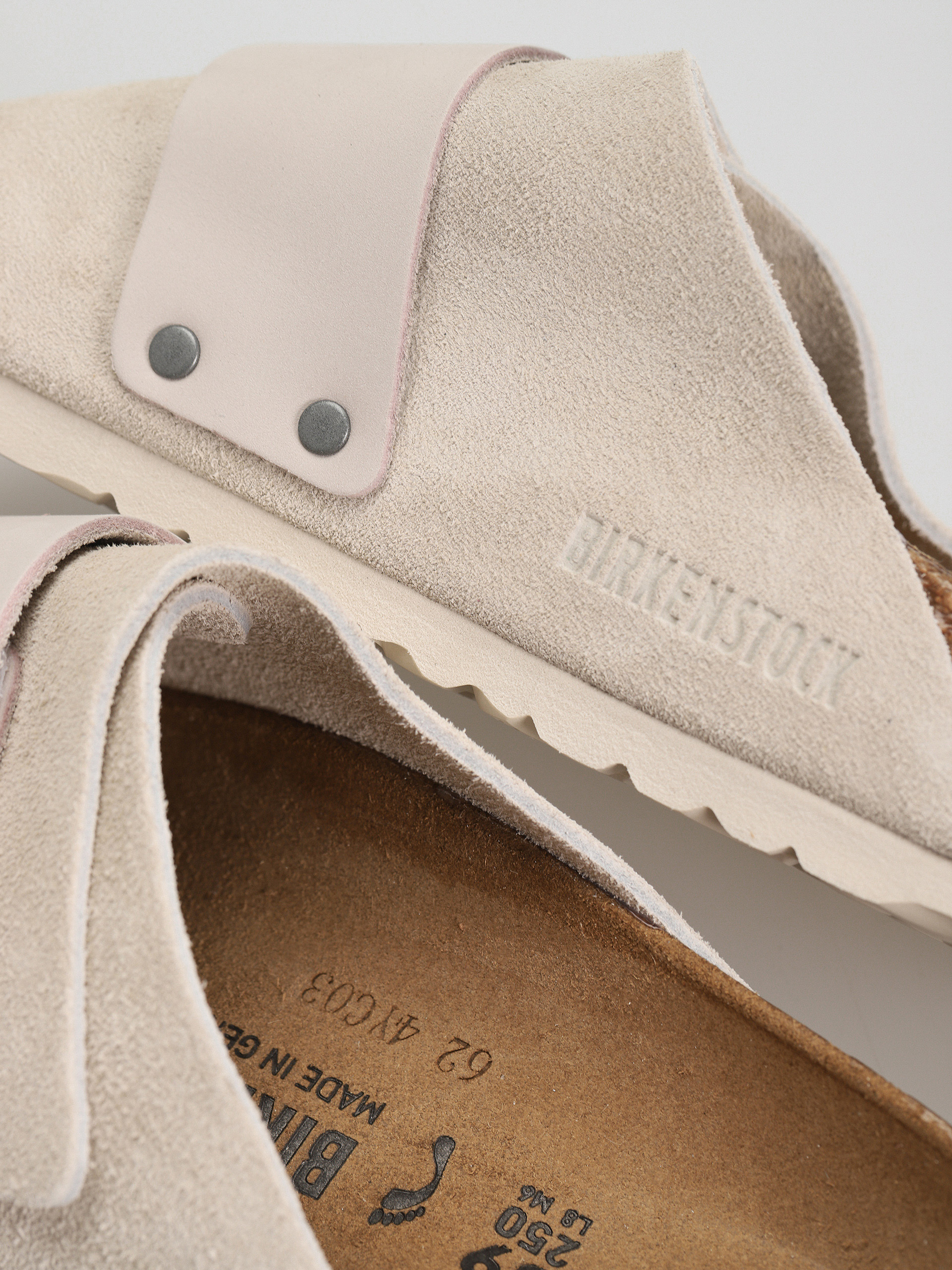 Plážovky Birkenstock Kyoto Nubuck Suede Leather Narrow Wmn (antique white)