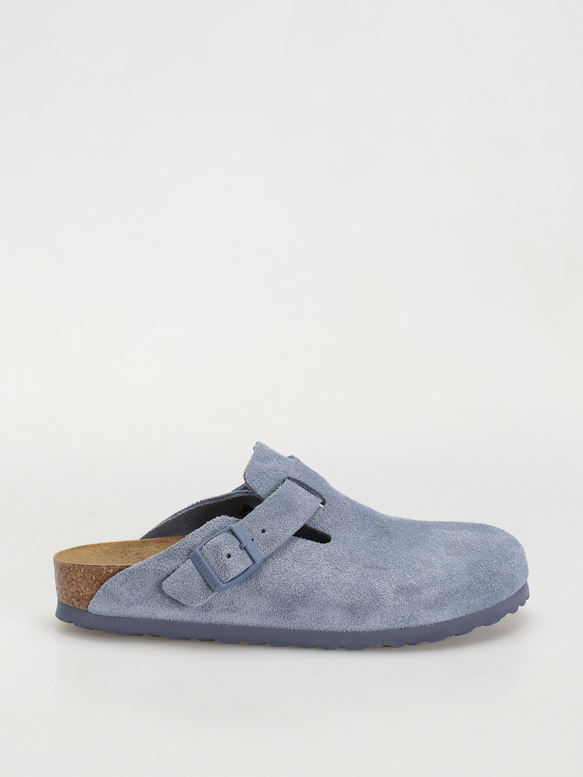 Plážovky Birkenstock Boston Suede Leather Narrow Wmn (elemental blue)