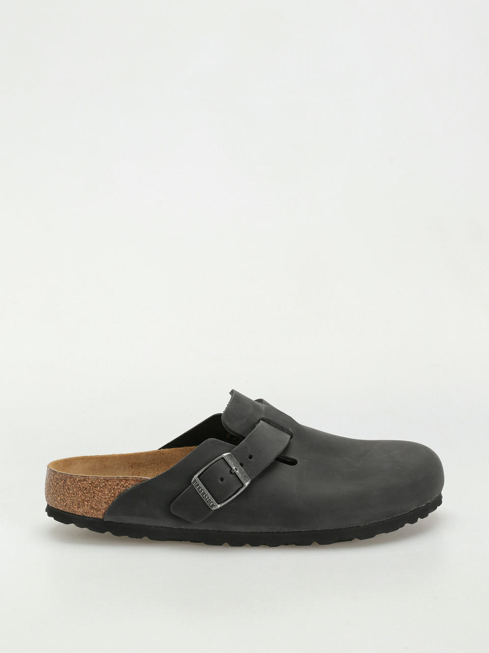 Plážovky Birkenstock Boston Oiled Leather Narrow Wmn (black)