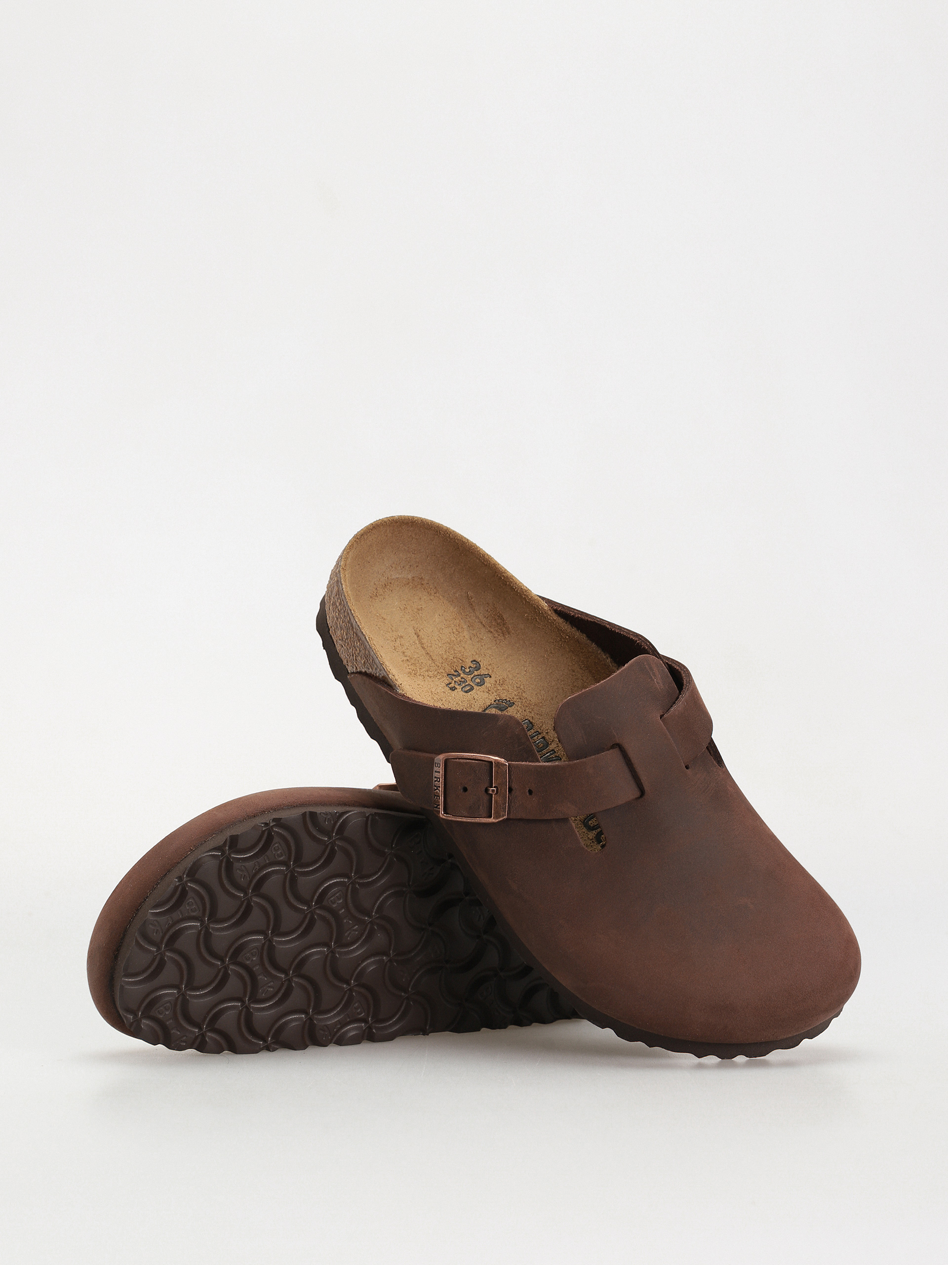 Plážovky Birkenstock Boston Oiled Leather Narrow Wmn (habana)