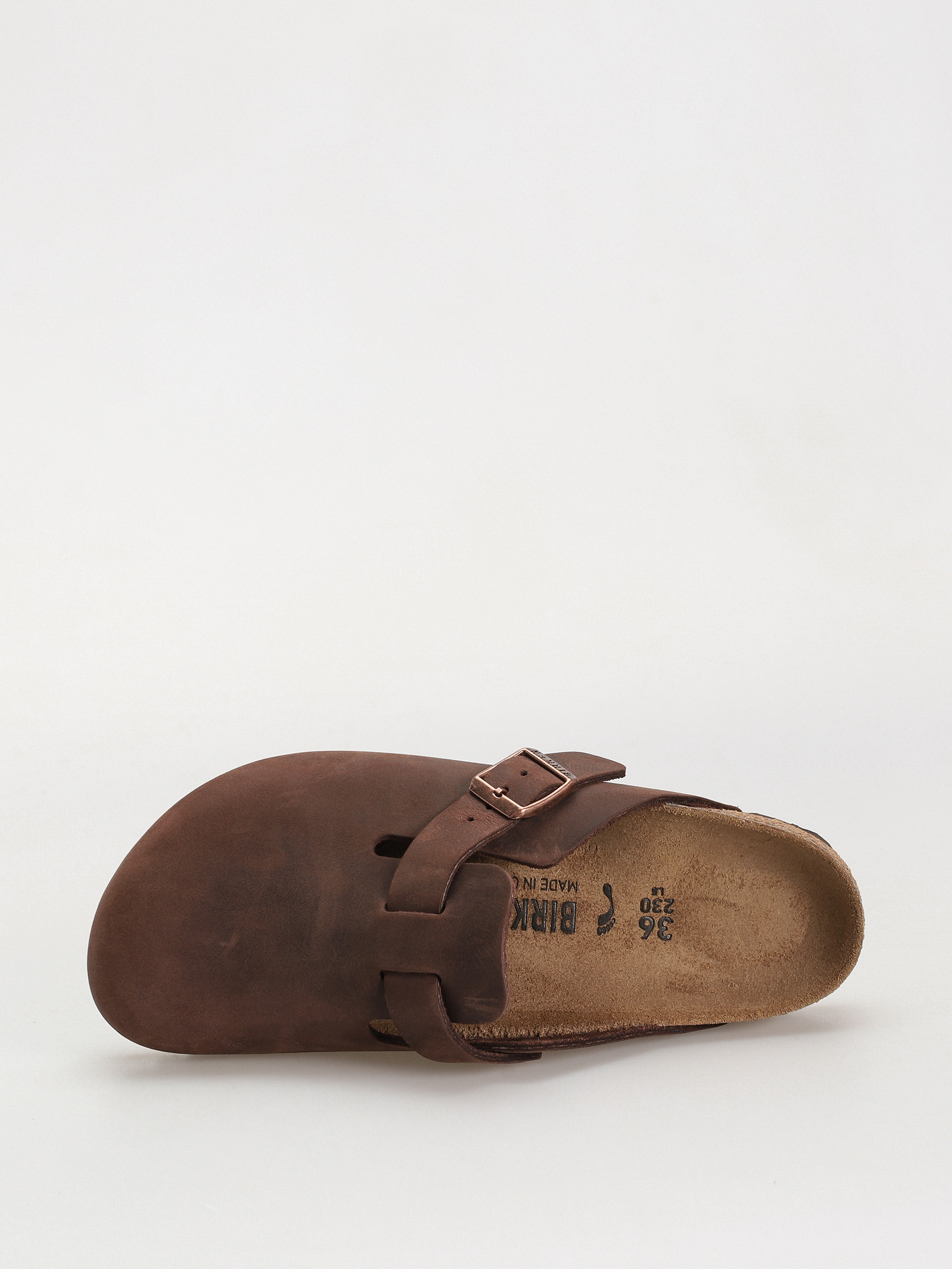 Plážovky Birkenstock Boston Oiled Leather Narrow Wmn (habana)