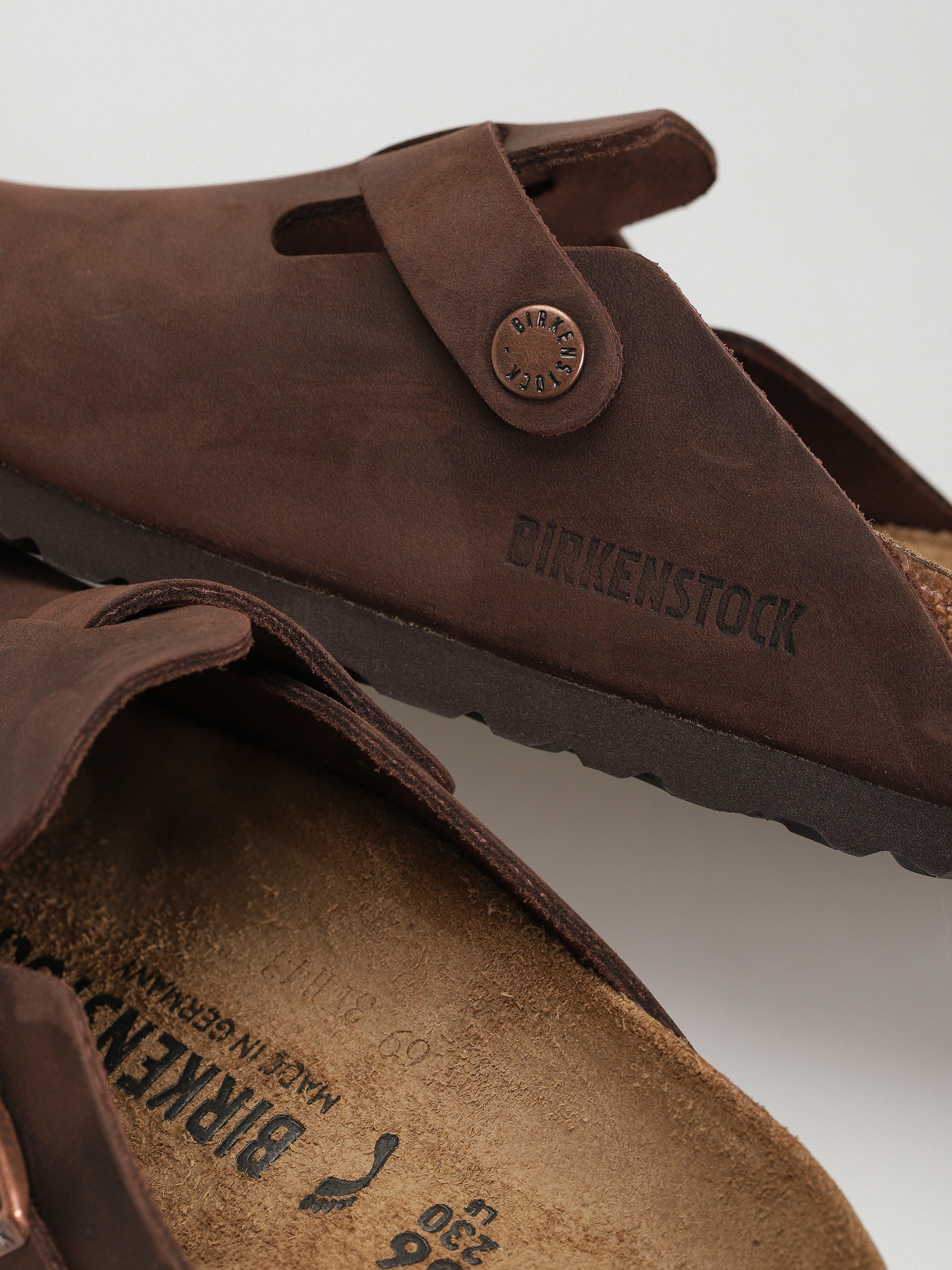 Plážovky Birkenstock Boston Oiled Leather Narrow Wmn (habana)