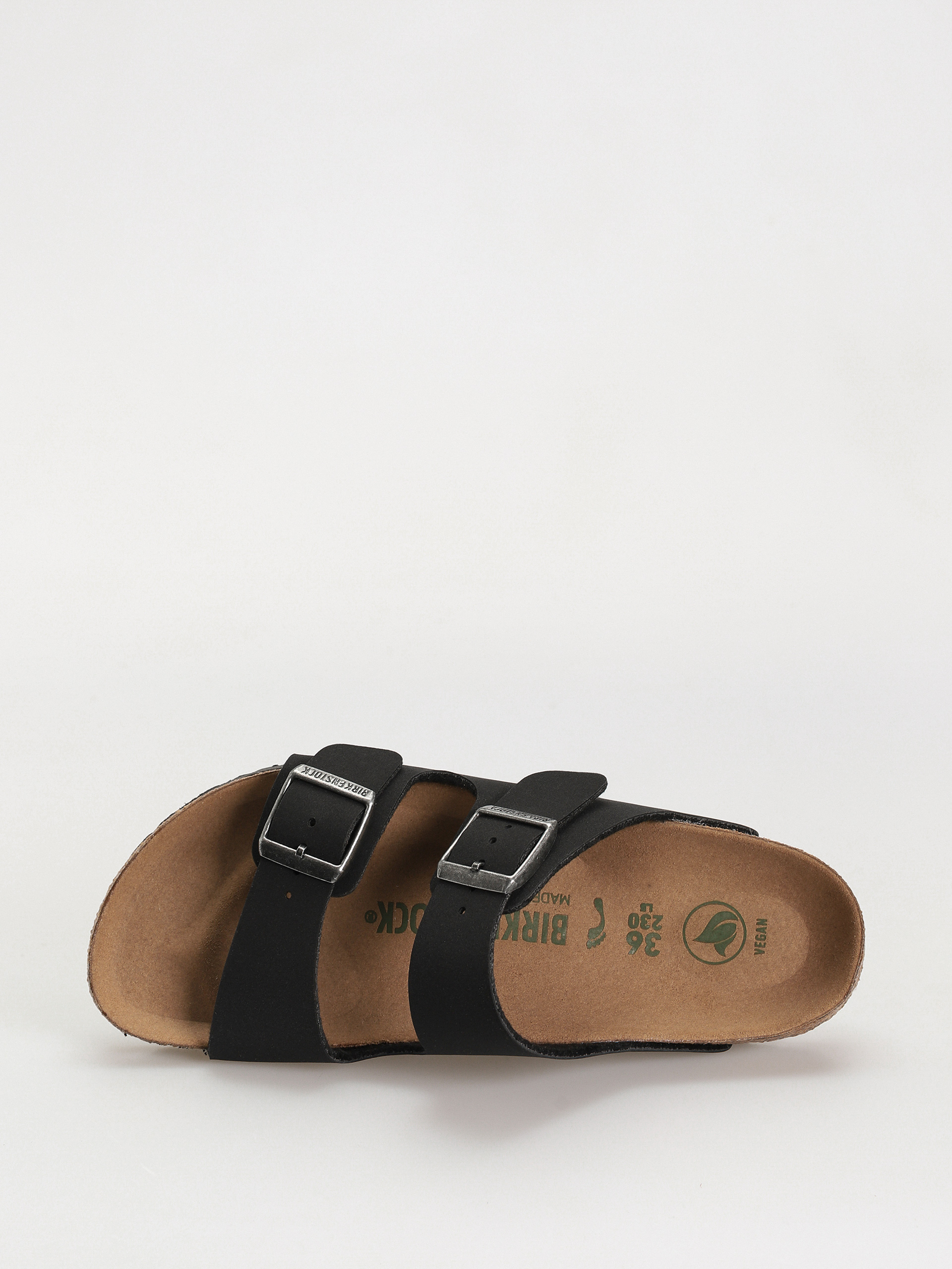 Plážovky Birkenstock Arizona Birko Flor Nubuck Narrow Wmn (black)