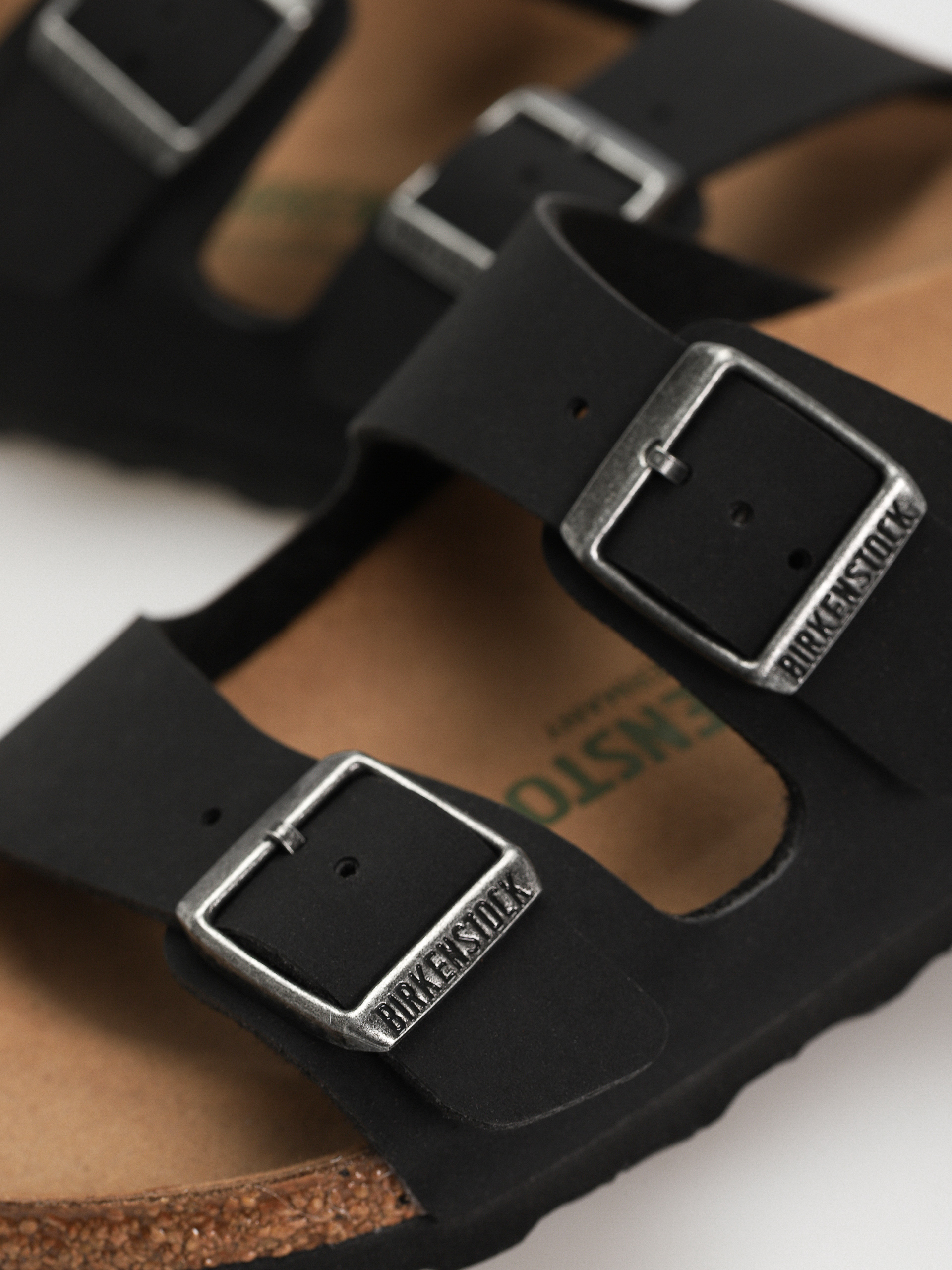 Plážovky Birkenstock Arizona Birko Flor Nubuck Narrow Wmn (black)