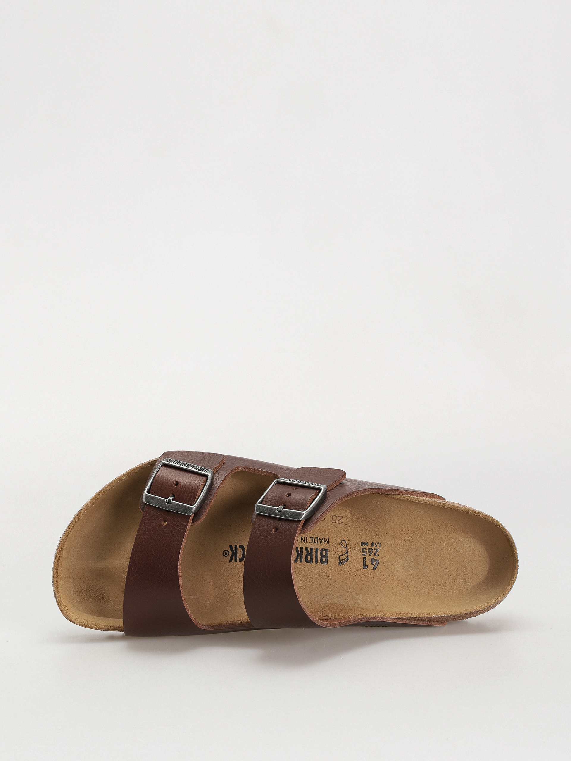 Plážovky Birkenstock Arizona Grip Natural Leather Regular (vintage wood roast)