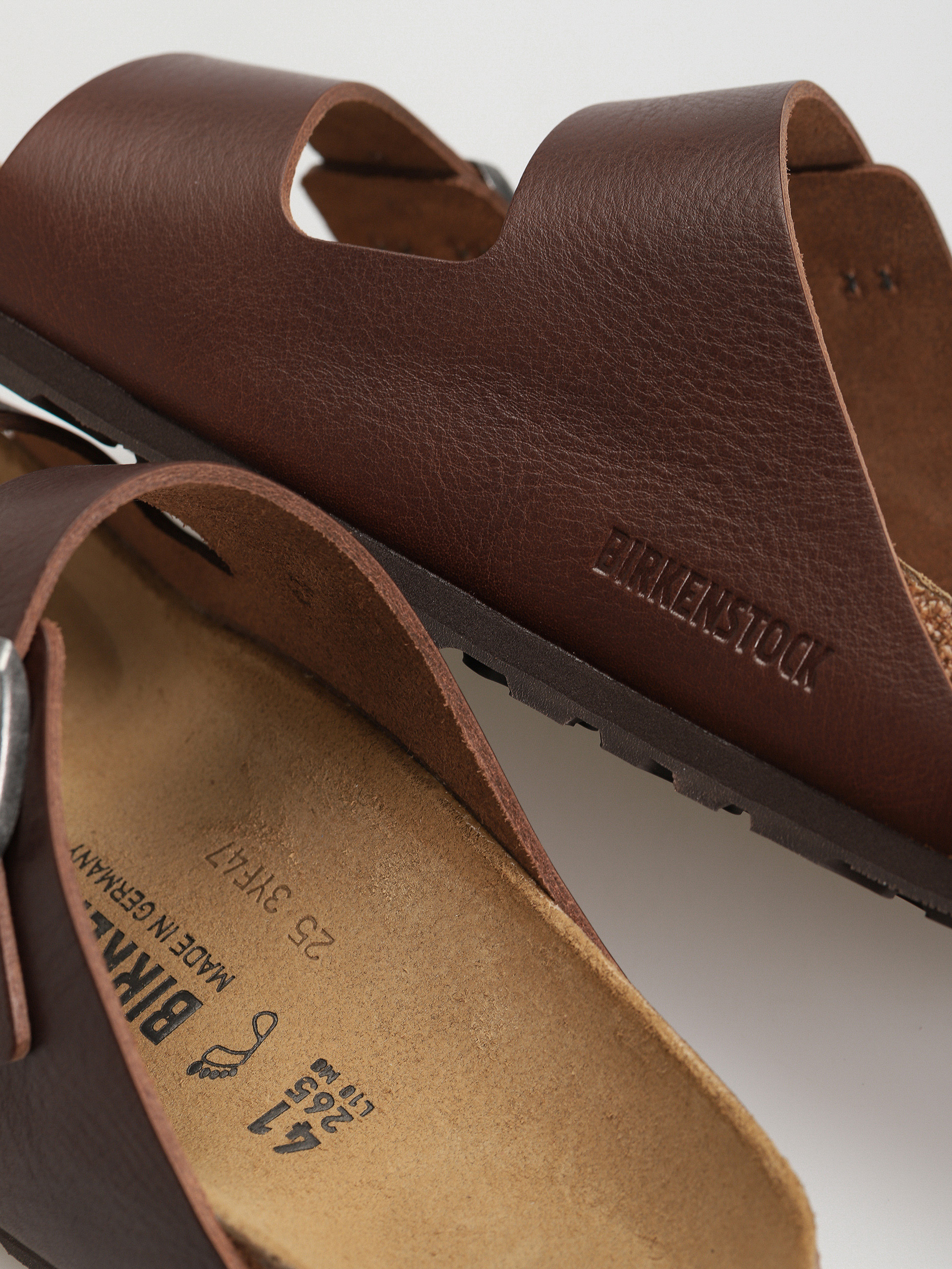 Plážovky Birkenstock Arizona Grip Natural Leather Regular (vintage wood roast)